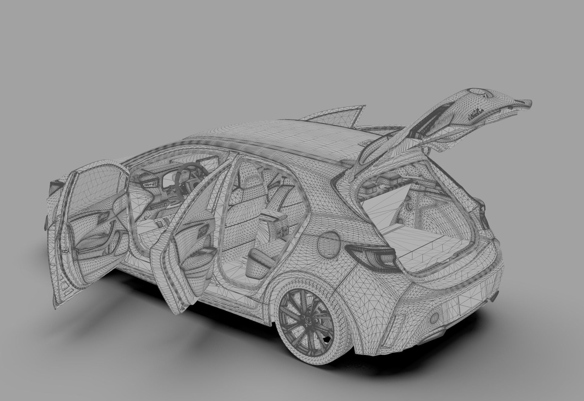 Toyota Auris corolla 2020 Organizing  3D model_34