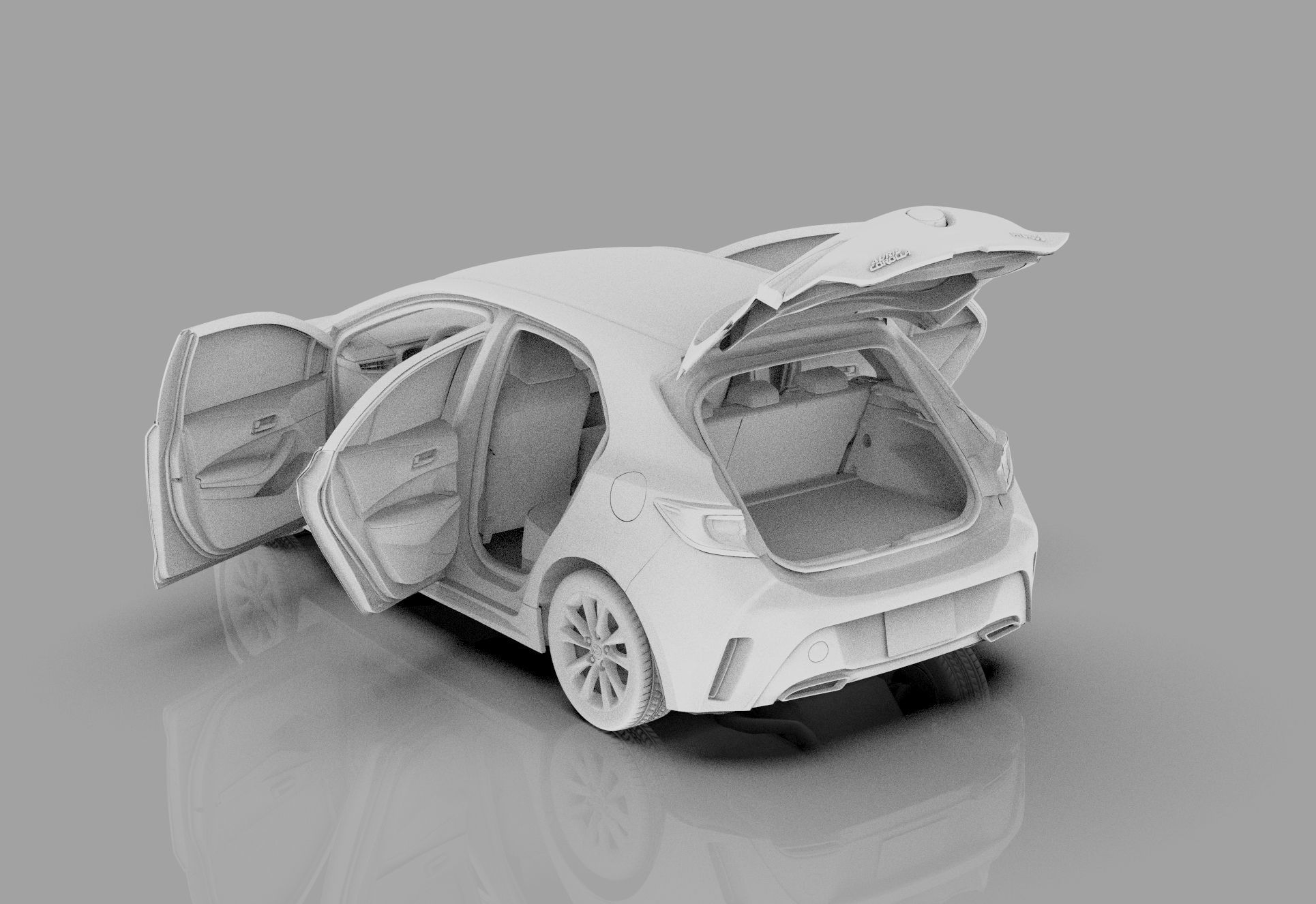 Toyota Auris corolla 2020 Organizing  3D model_24