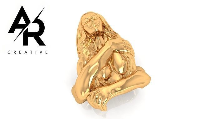 A adult girl  ring Free 3D print model