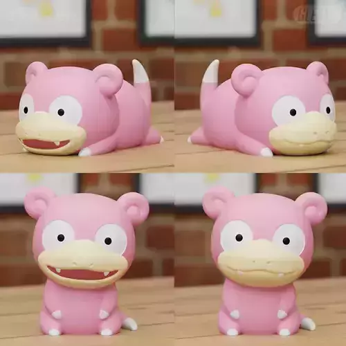 Slowpoke Chibi 4 models Fanart Pokemon