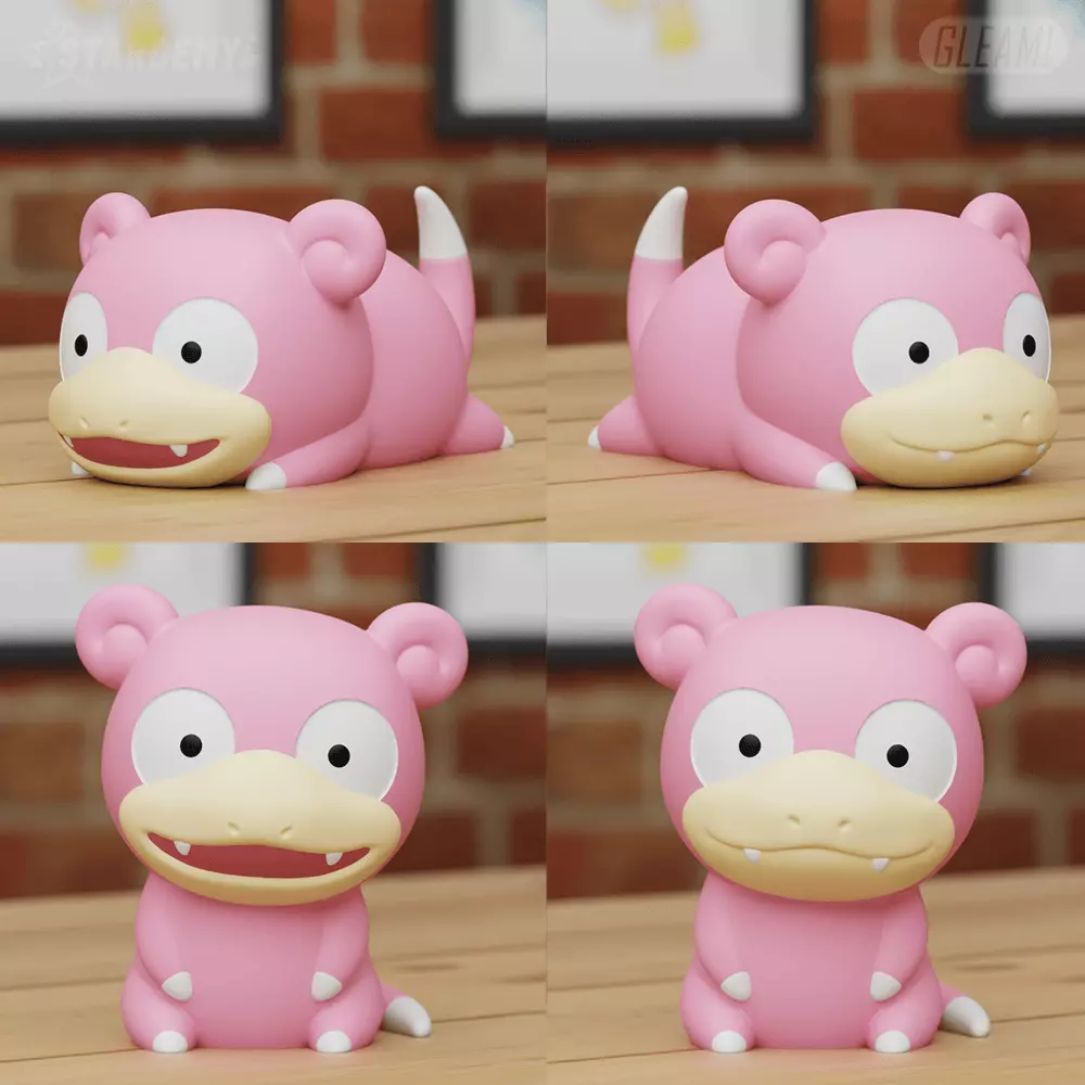 Slowpoke Chibi 4 models Fanart Pokemon 3D print model