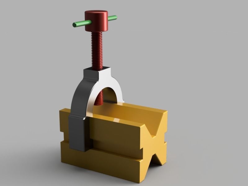 V-block Clamp 3D print model_1