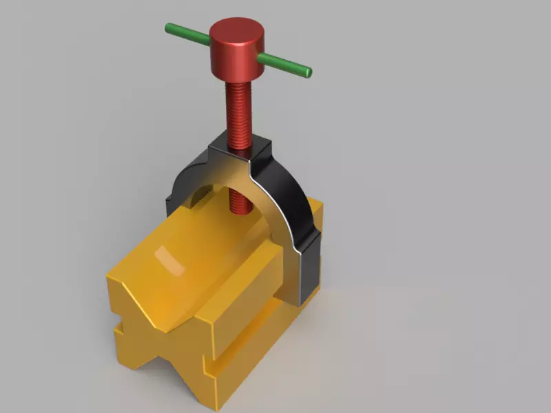 V-block Clamp 3D print model_0