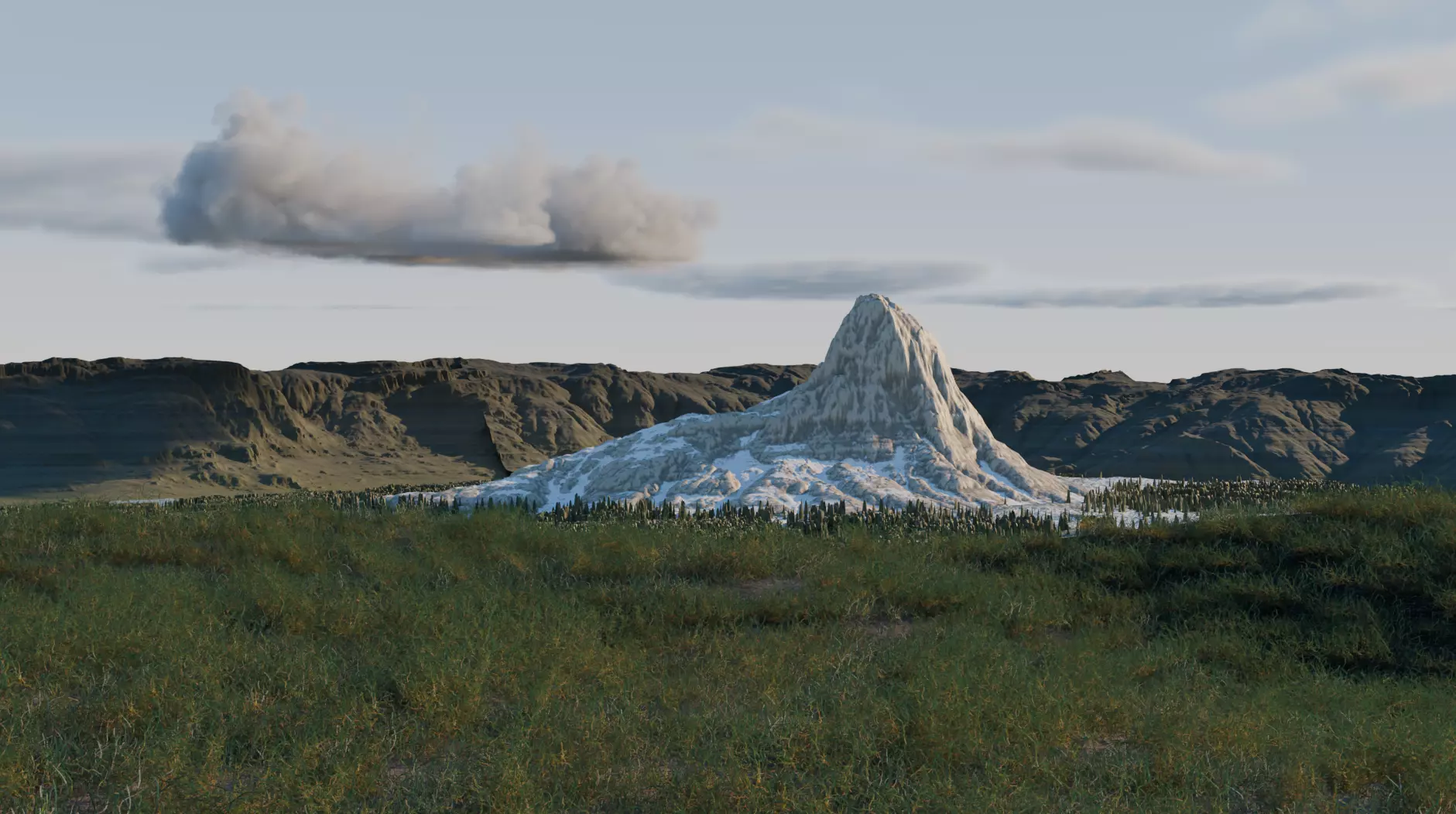 Landscape with mountains Free 3D model_0