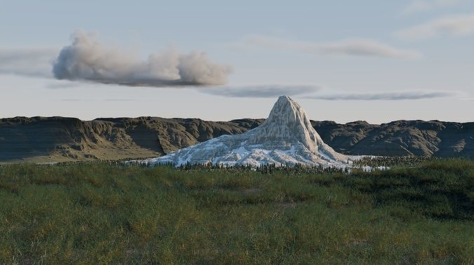 Landscape with mountains Free 3D model