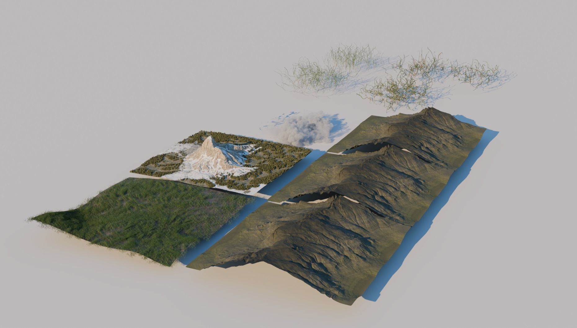Landscape with mountains Free 3D model_1