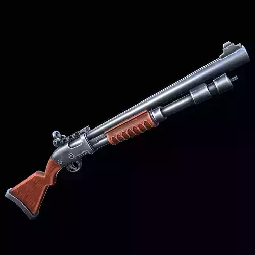 Stylized Pump Shotgun Low-poly 3D model