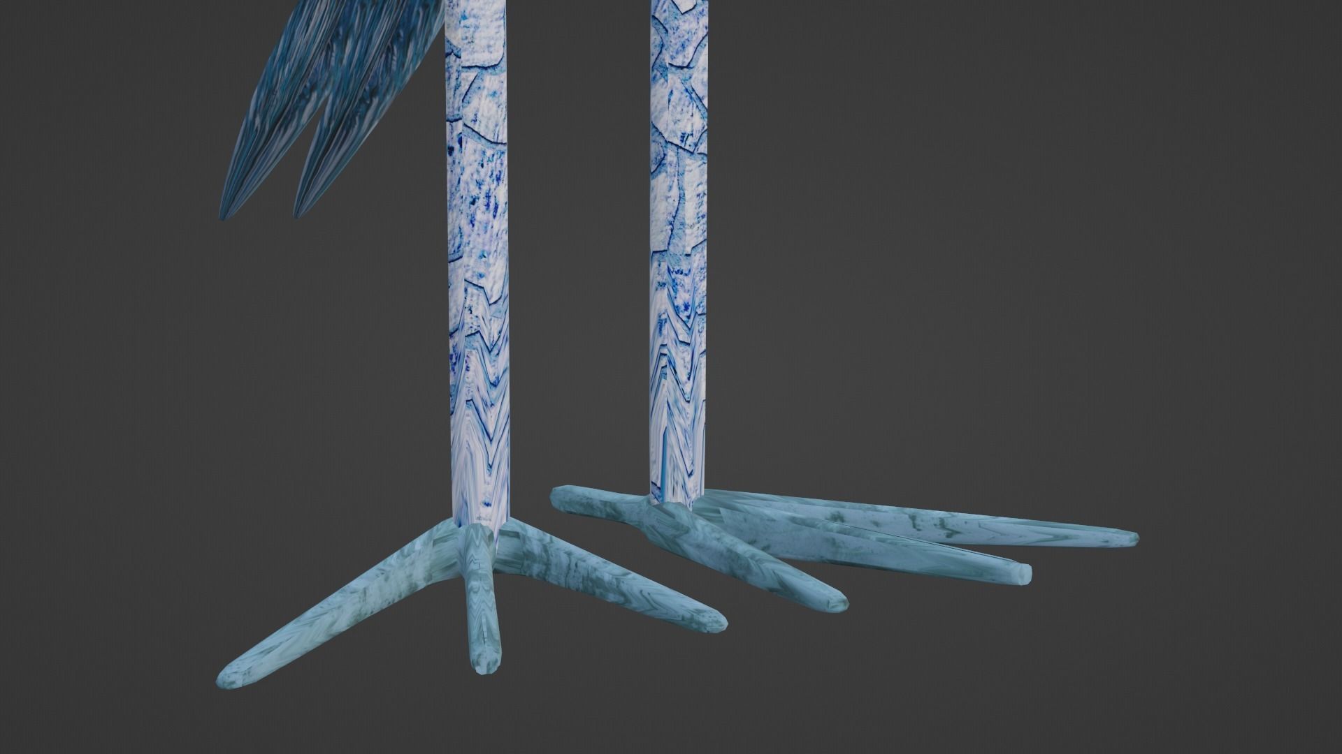 Blue bird Low-poly 3D model_5