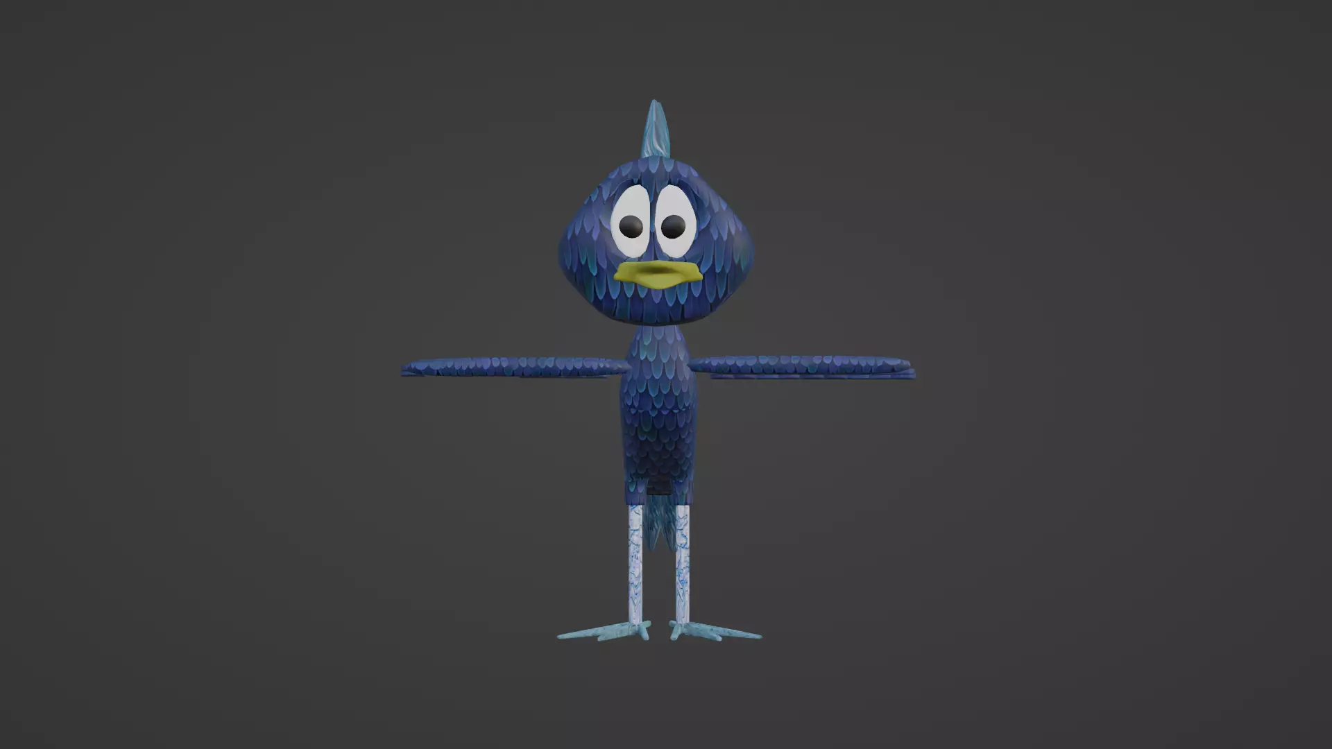 Blue bird Low-poly 3D model_0