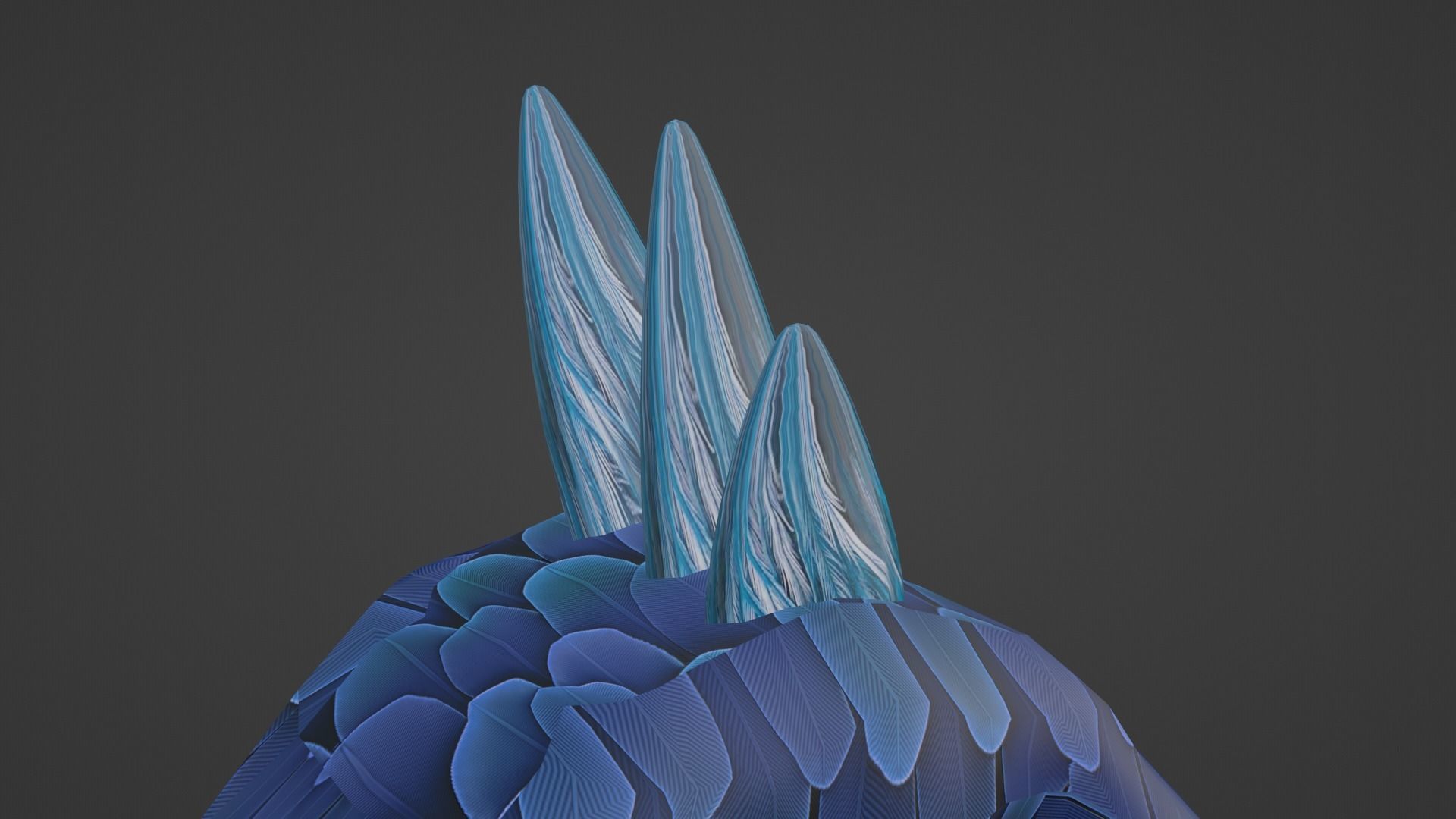 Blue bird Low-poly 3D model_4