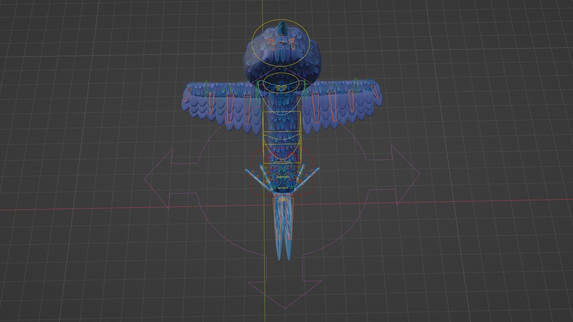 Blue bird Low-poly 3D model_11