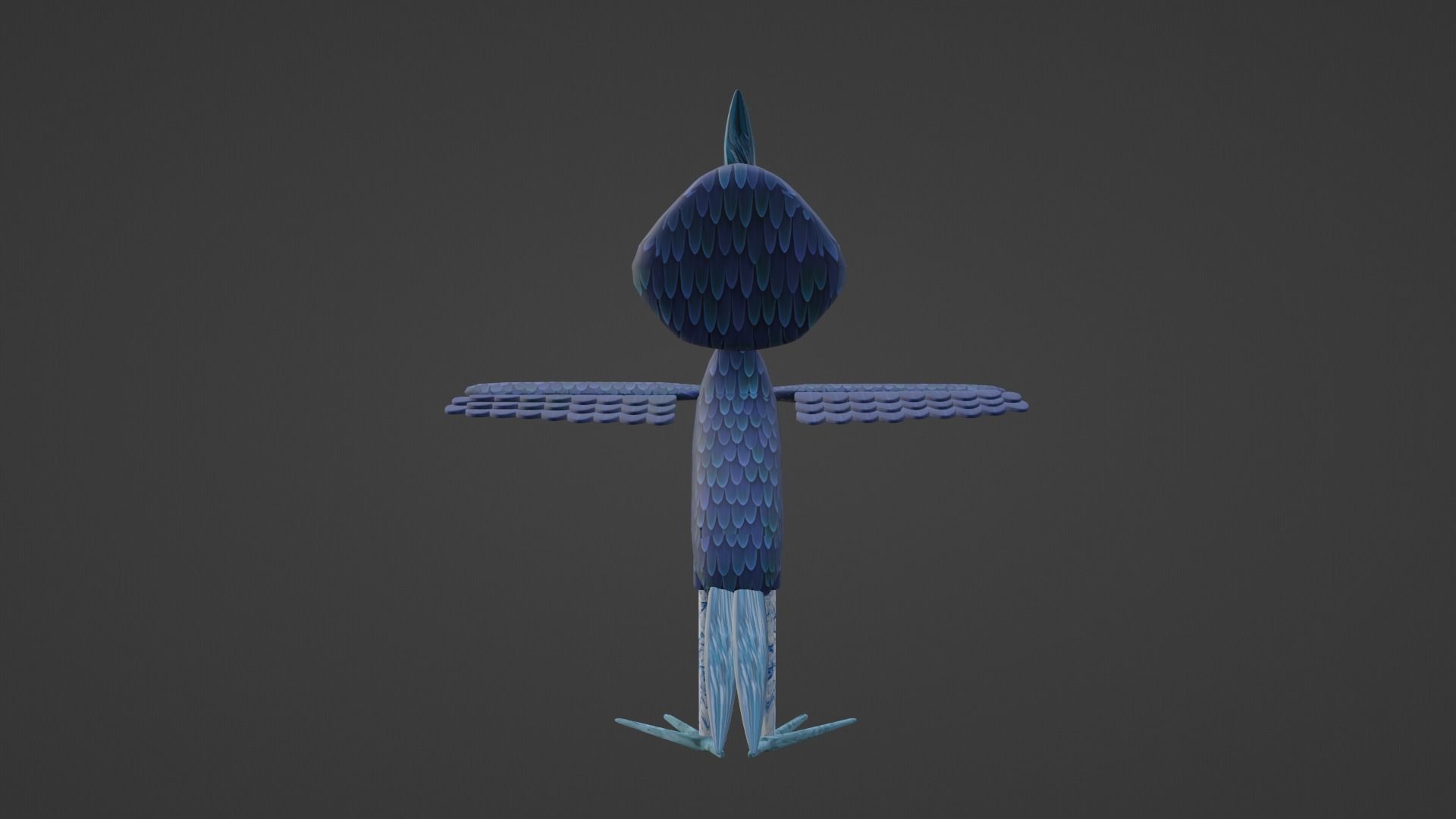 Blue bird Low-poly 3D model_2