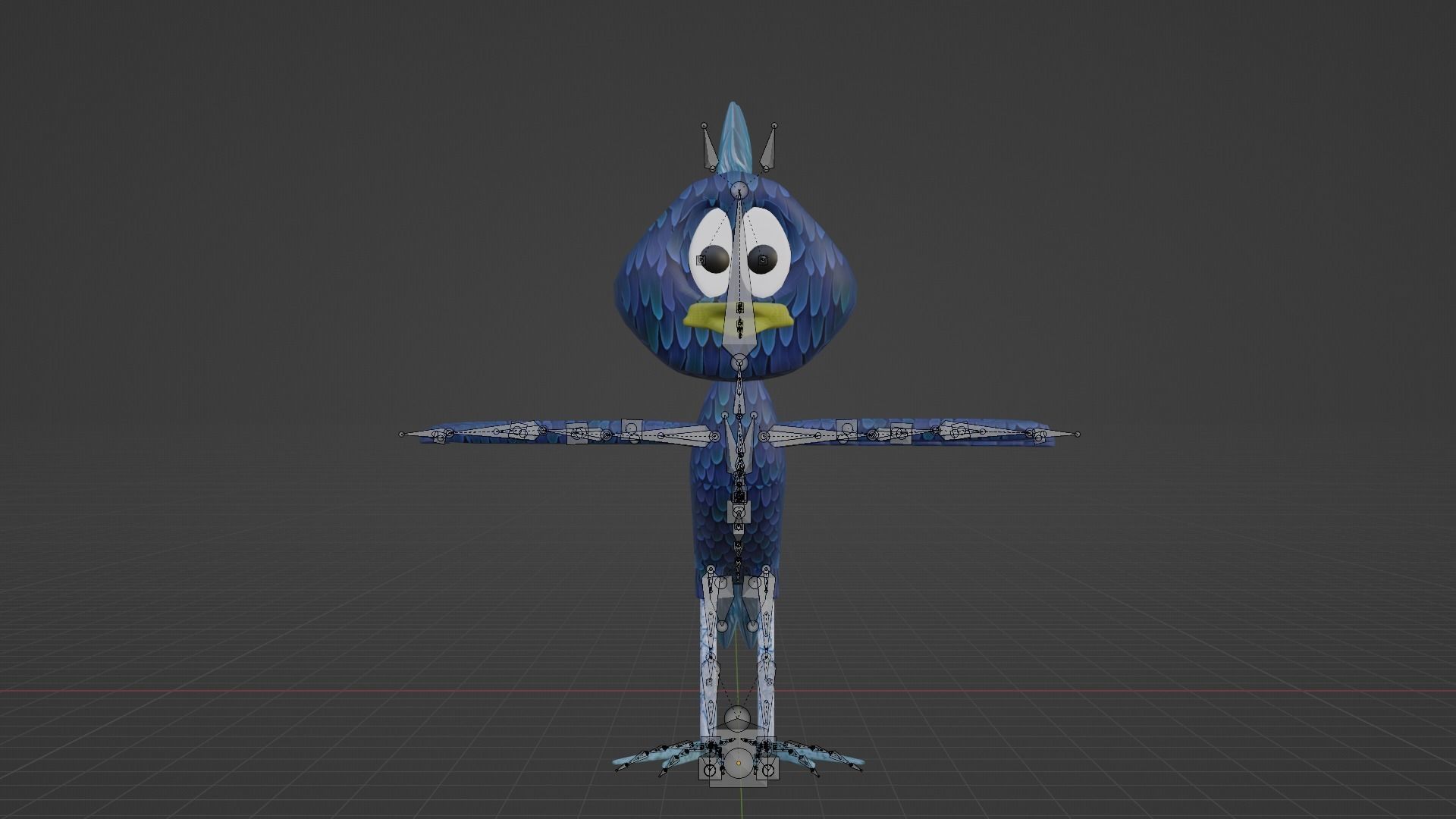 Blue bird Low-poly 3D model_9