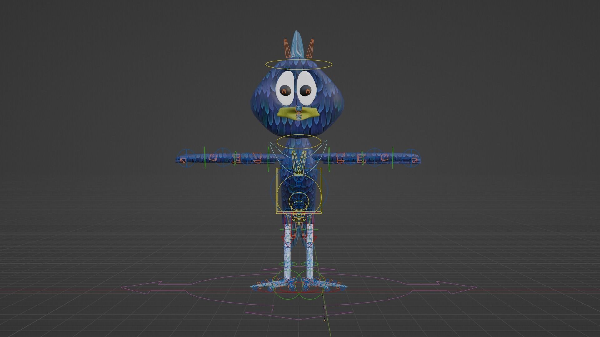 Blue bird Low-poly 3D model_10