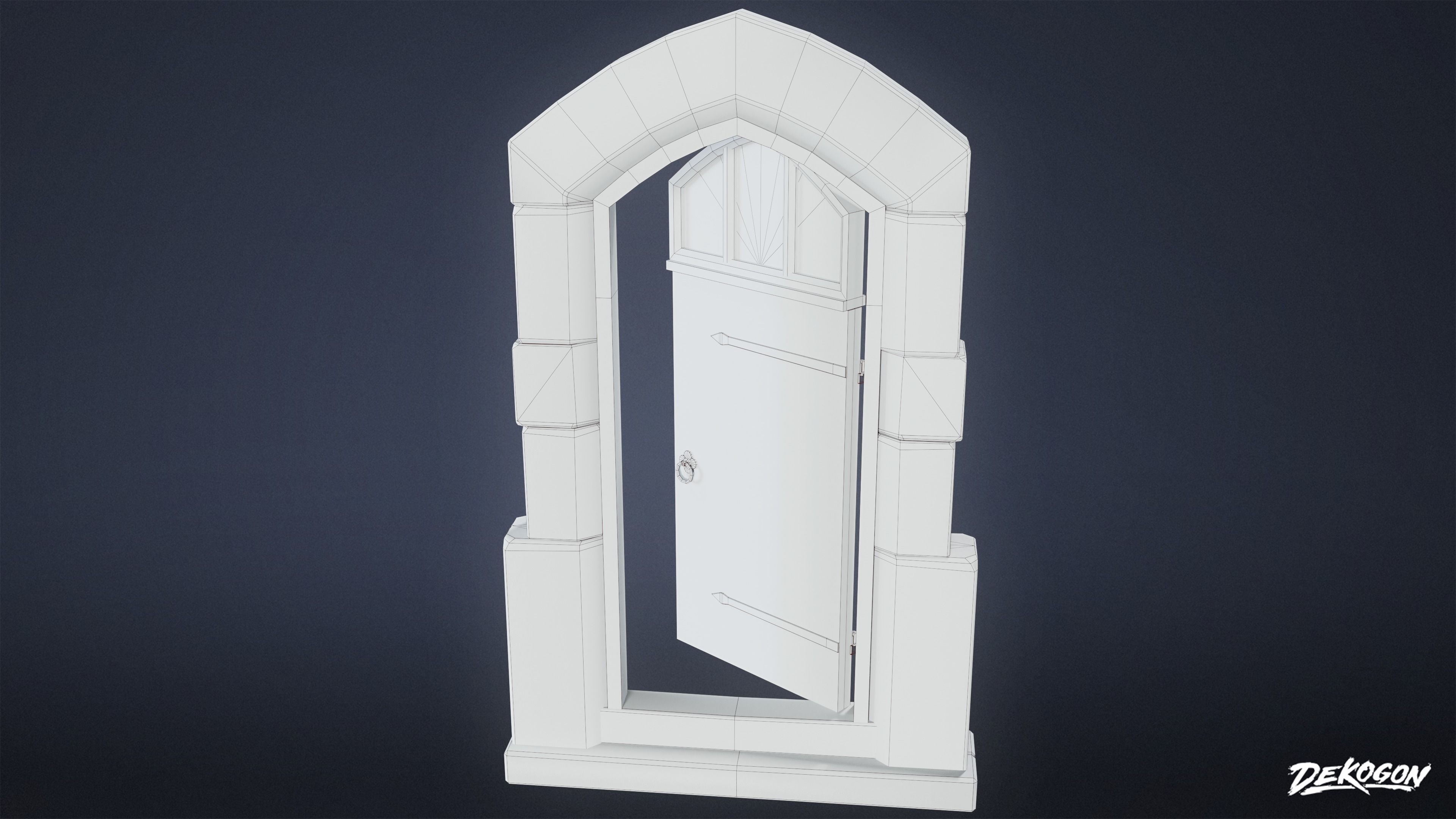 MEDIEVAL - Door 04 - LOW POLY Low-poly 3D model_8