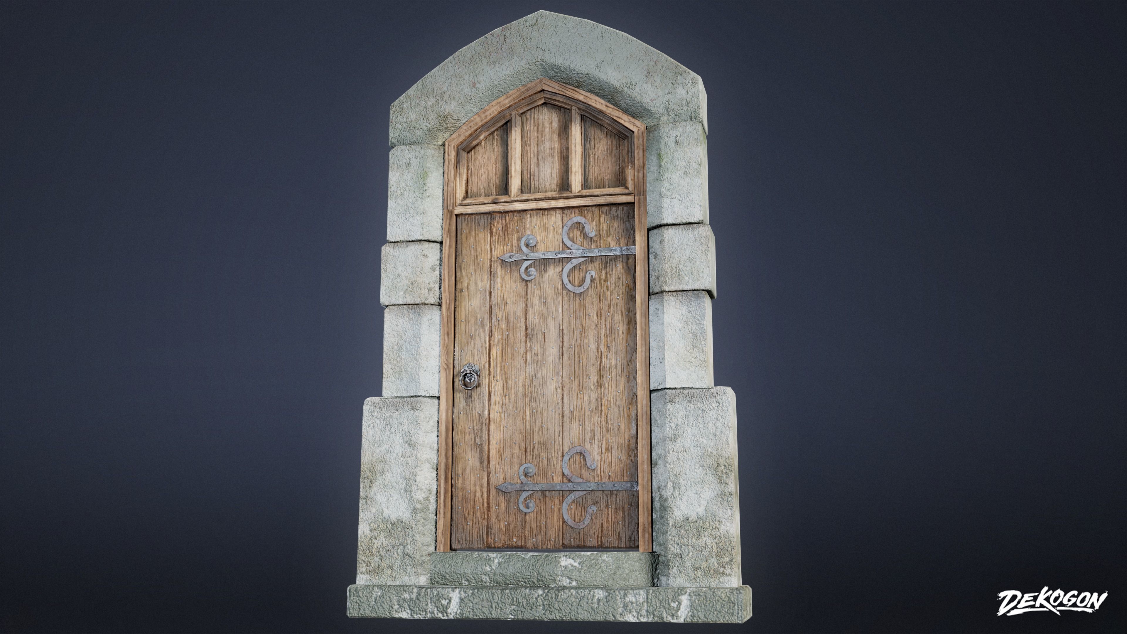 MEDIEVAL - Door 04 - LOW POLY Low-poly 3D model_3