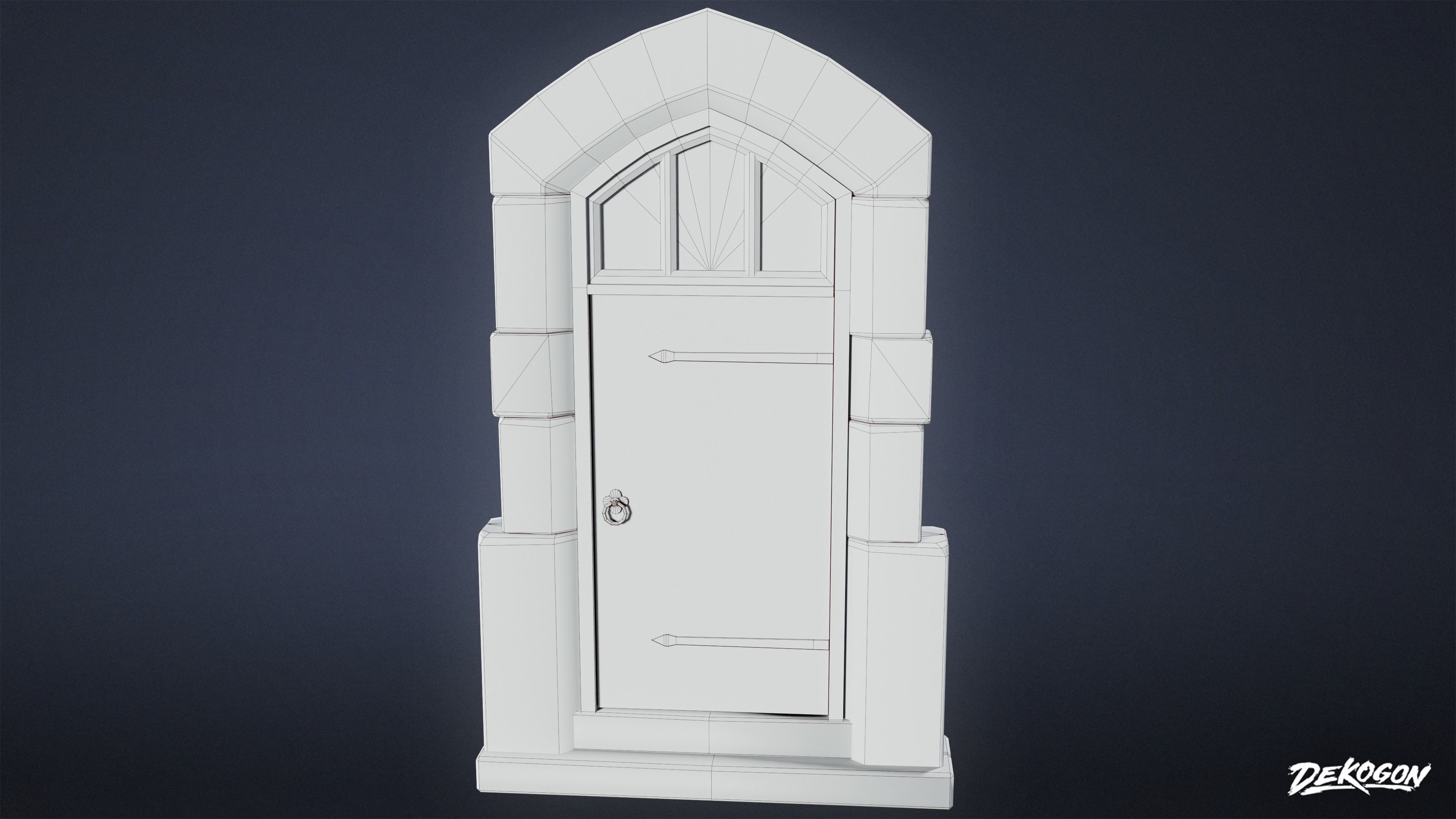 MEDIEVAL - Door 04 - LOW POLY Low-poly 3D model_9