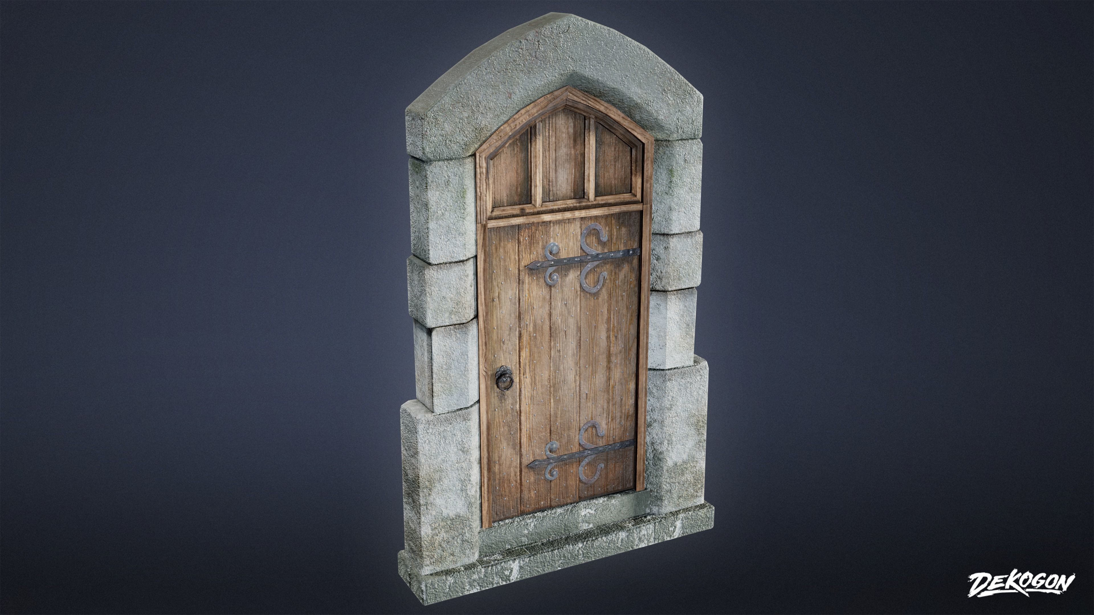 MEDIEVAL - Door 04 - LOW POLY Low-poly 3D model_2