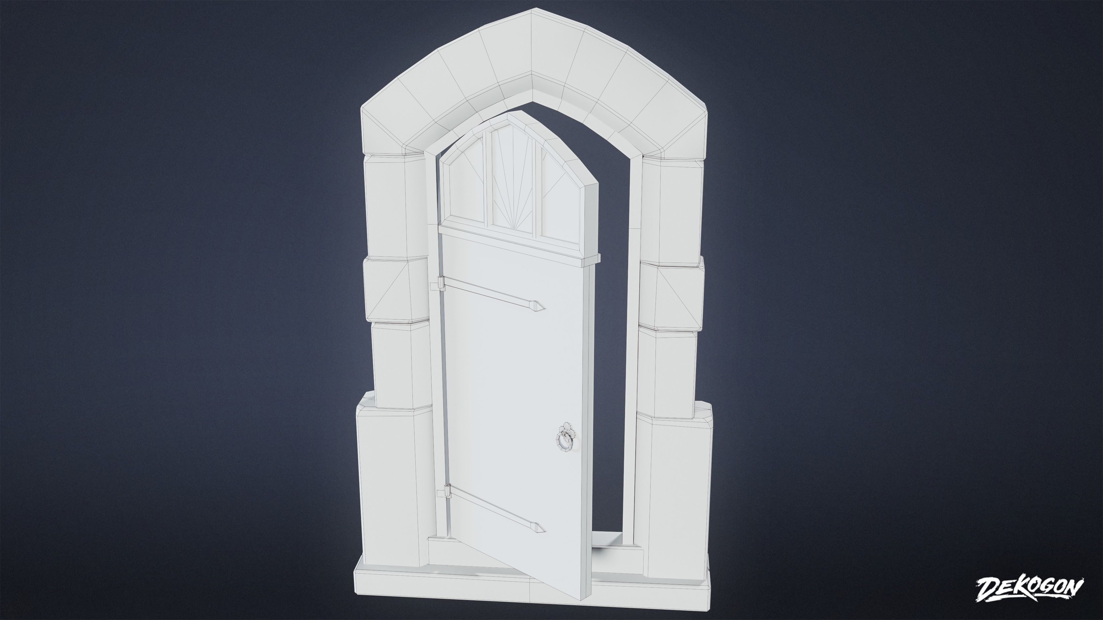 MEDIEVAL - Door 04 - LOW POLY Low-poly 3D model_7