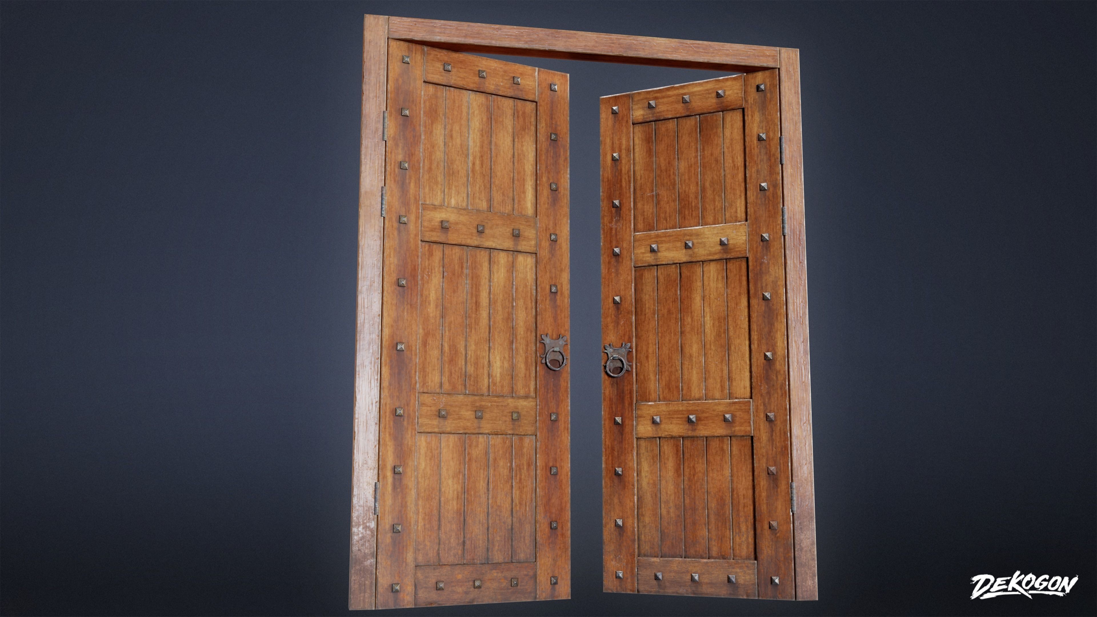 MEDIEVAL - Door 08 - LOW POLY Low-poly 3D model_5