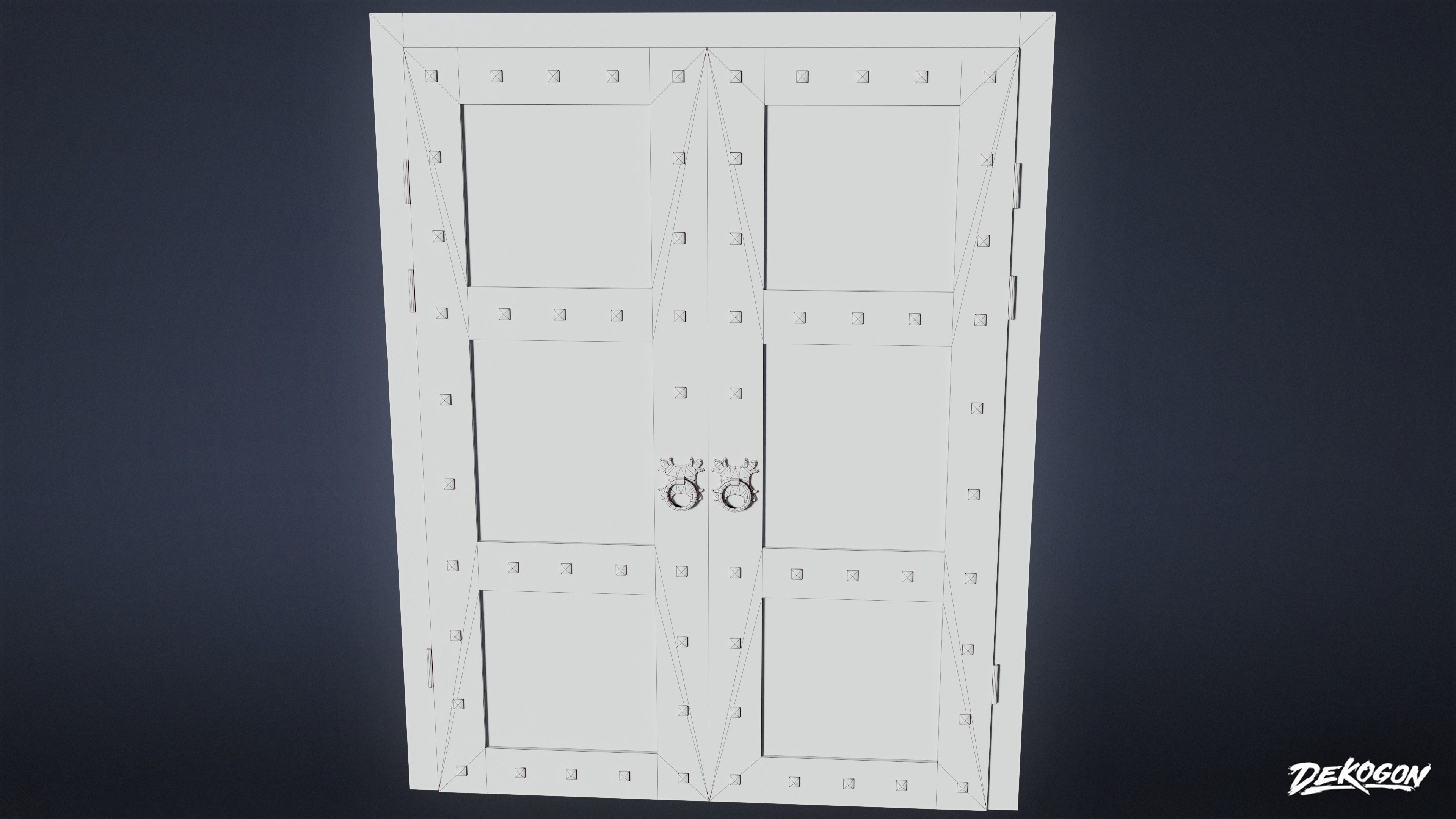 MEDIEVAL - Door 08 - LOW POLY Low-poly 3D model_9