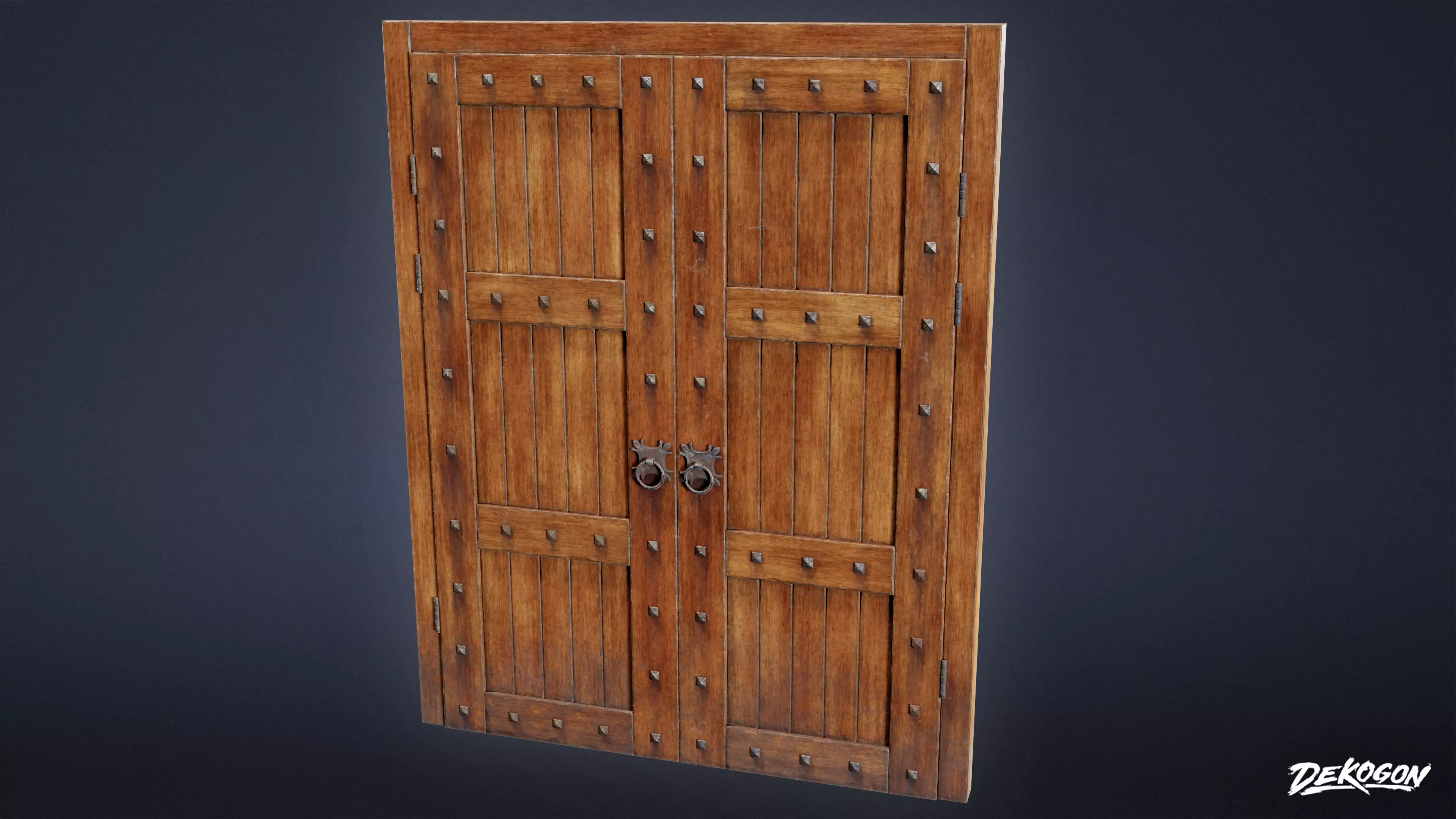 MEDIEVAL - Door 08 - LOW POLY Low-poly 3D model_0
