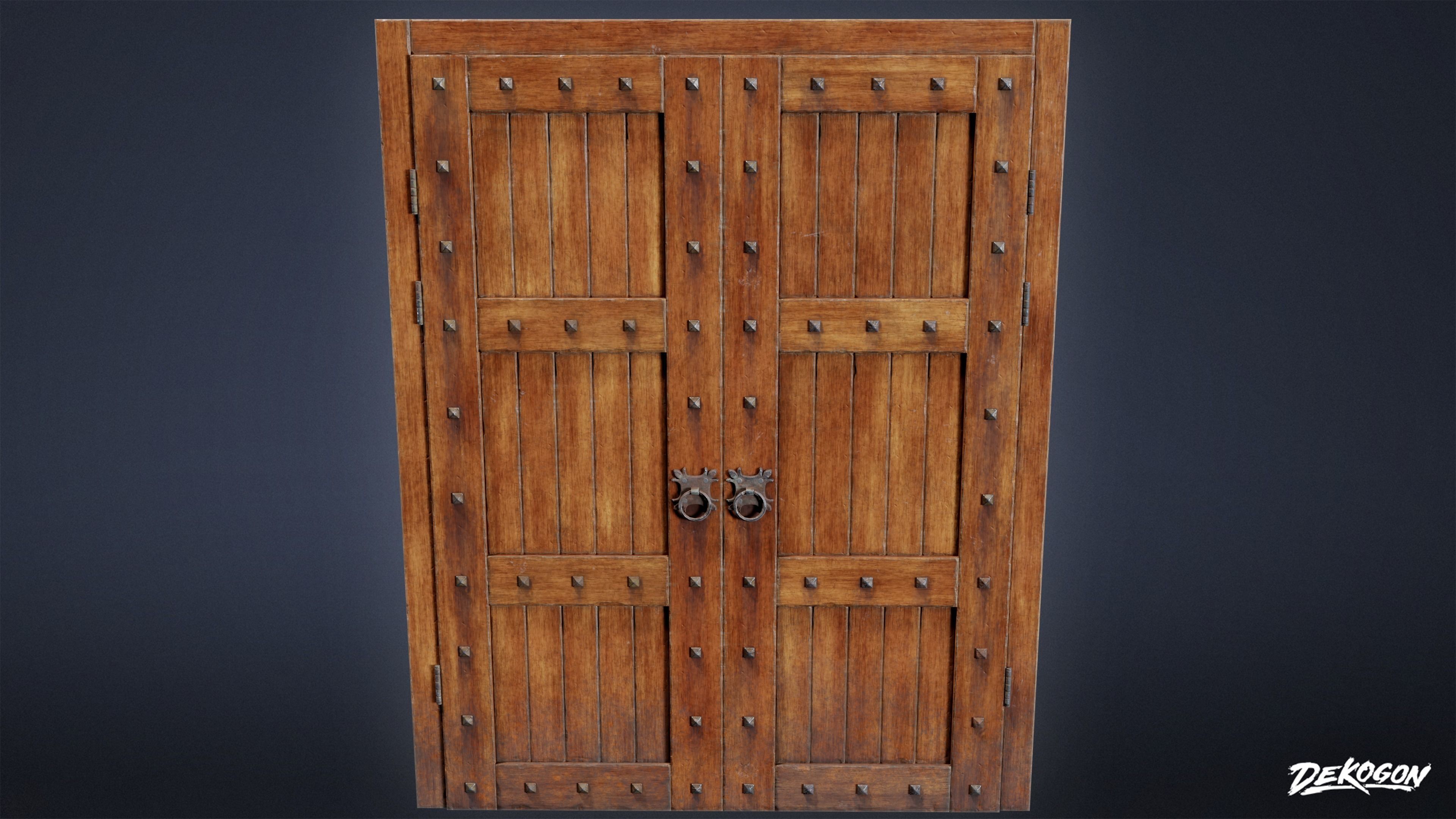 MEDIEVAL - Door 08 - LOW POLY Low-poly 3D model_1
