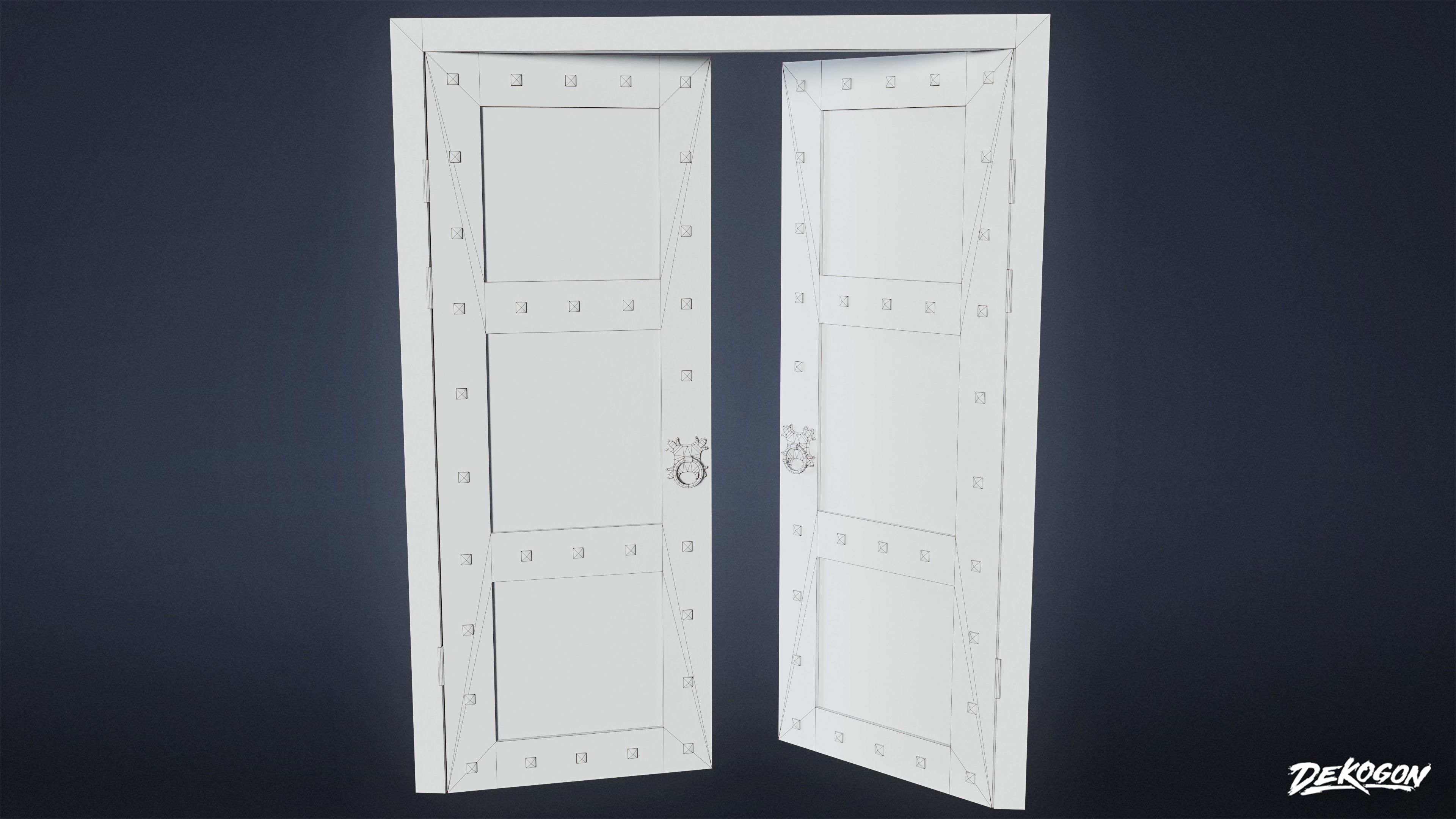 MEDIEVAL - Door 08 - LOW POLY Low-poly 3D model_8