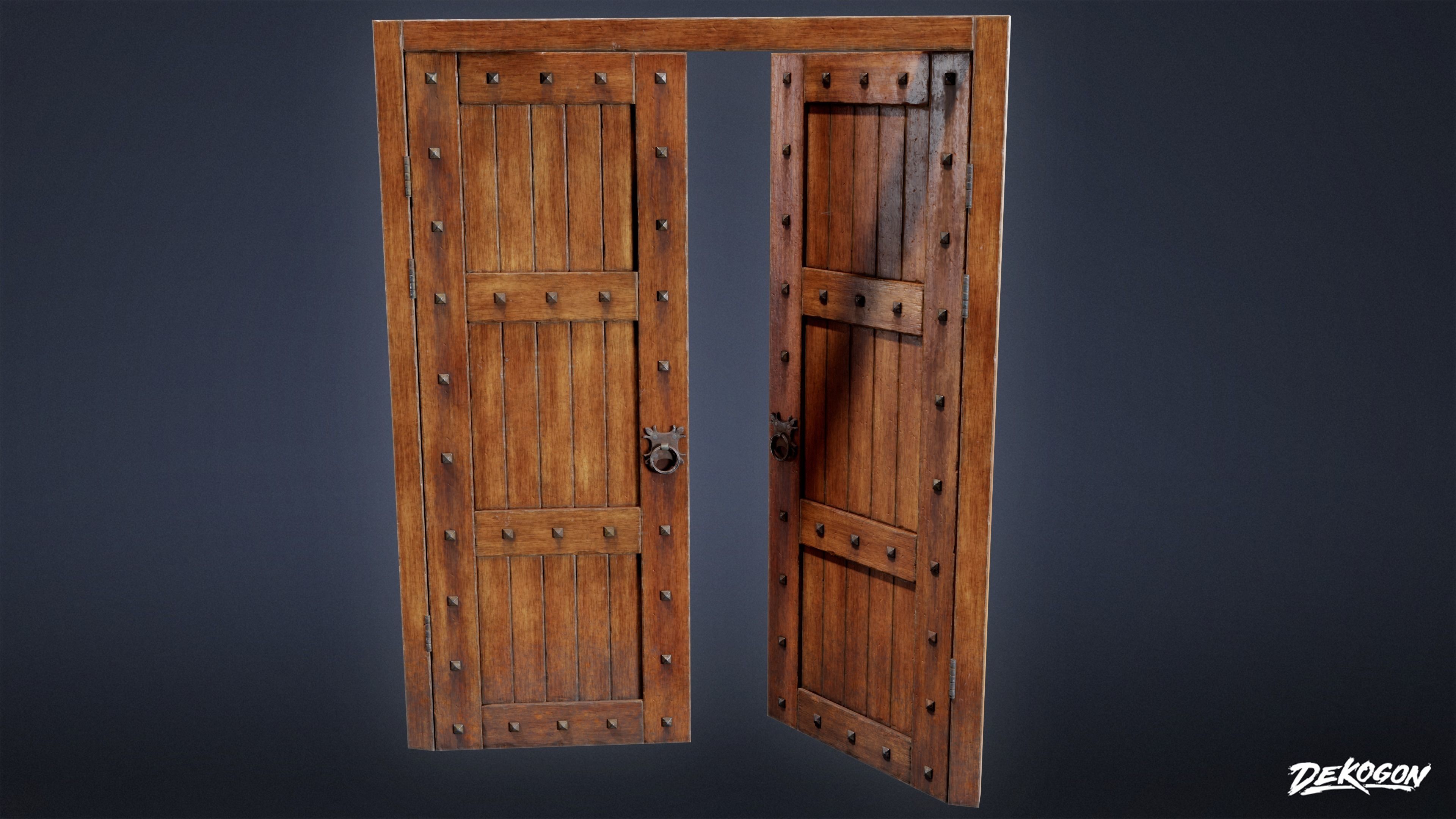 MEDIEVAL - Door 08 - LOW POLY Low-poly 3D model_4