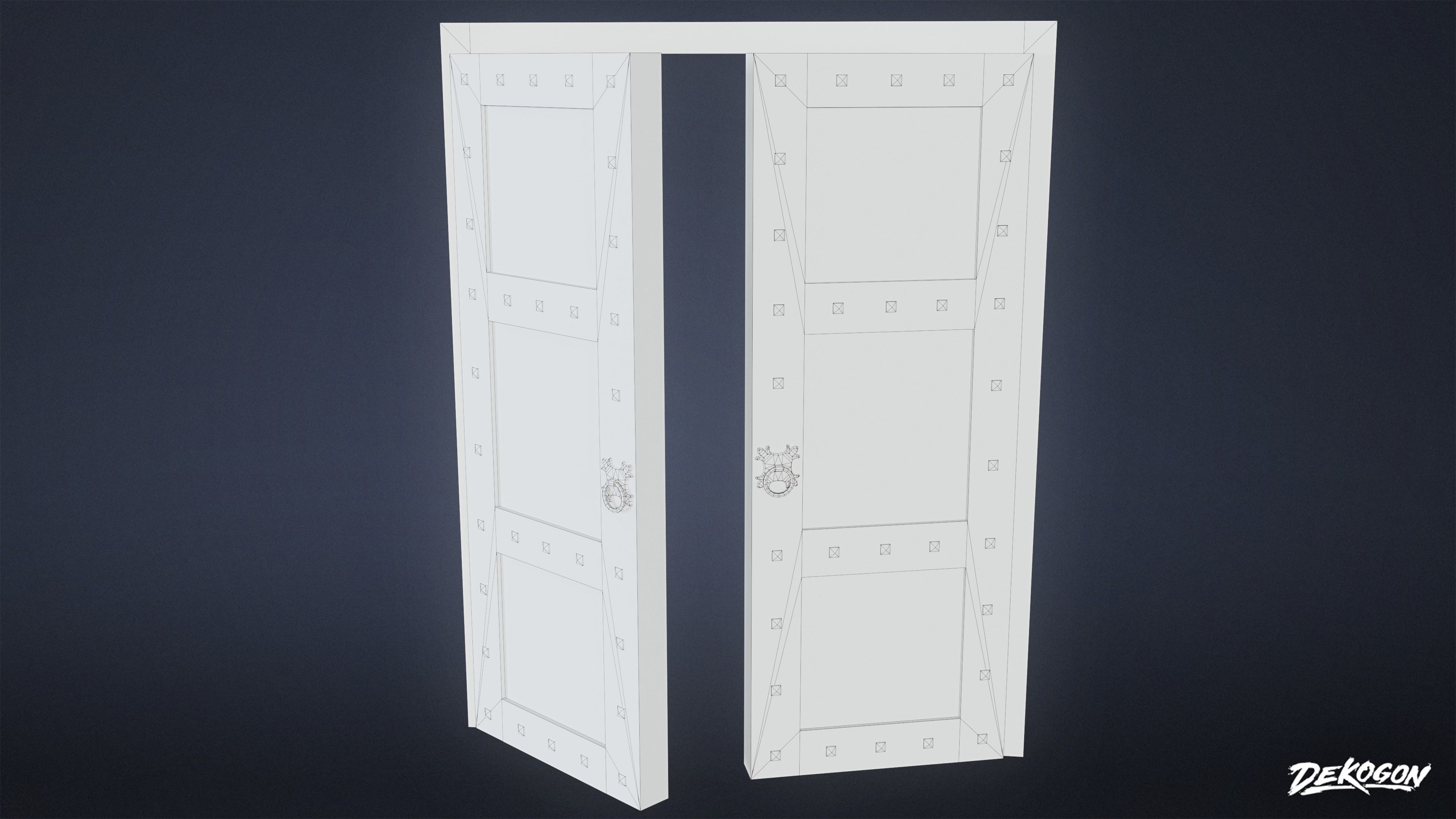 MEDIEVAL - Door 08 - LOW POLY Low-poly 3D model_7