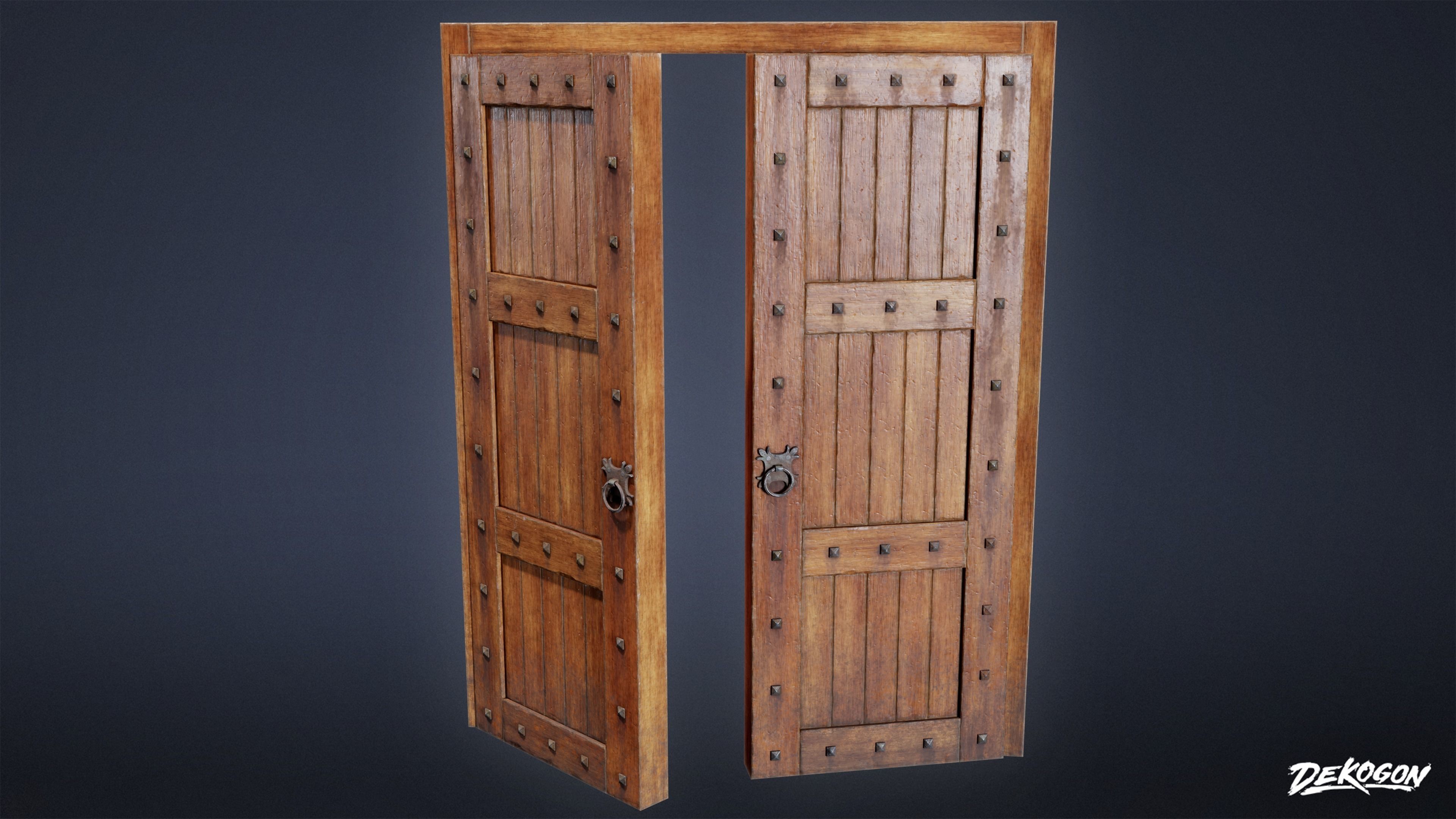 MEDIEVAL - Door 08 - LOW POLY Low-poly 3D model_6