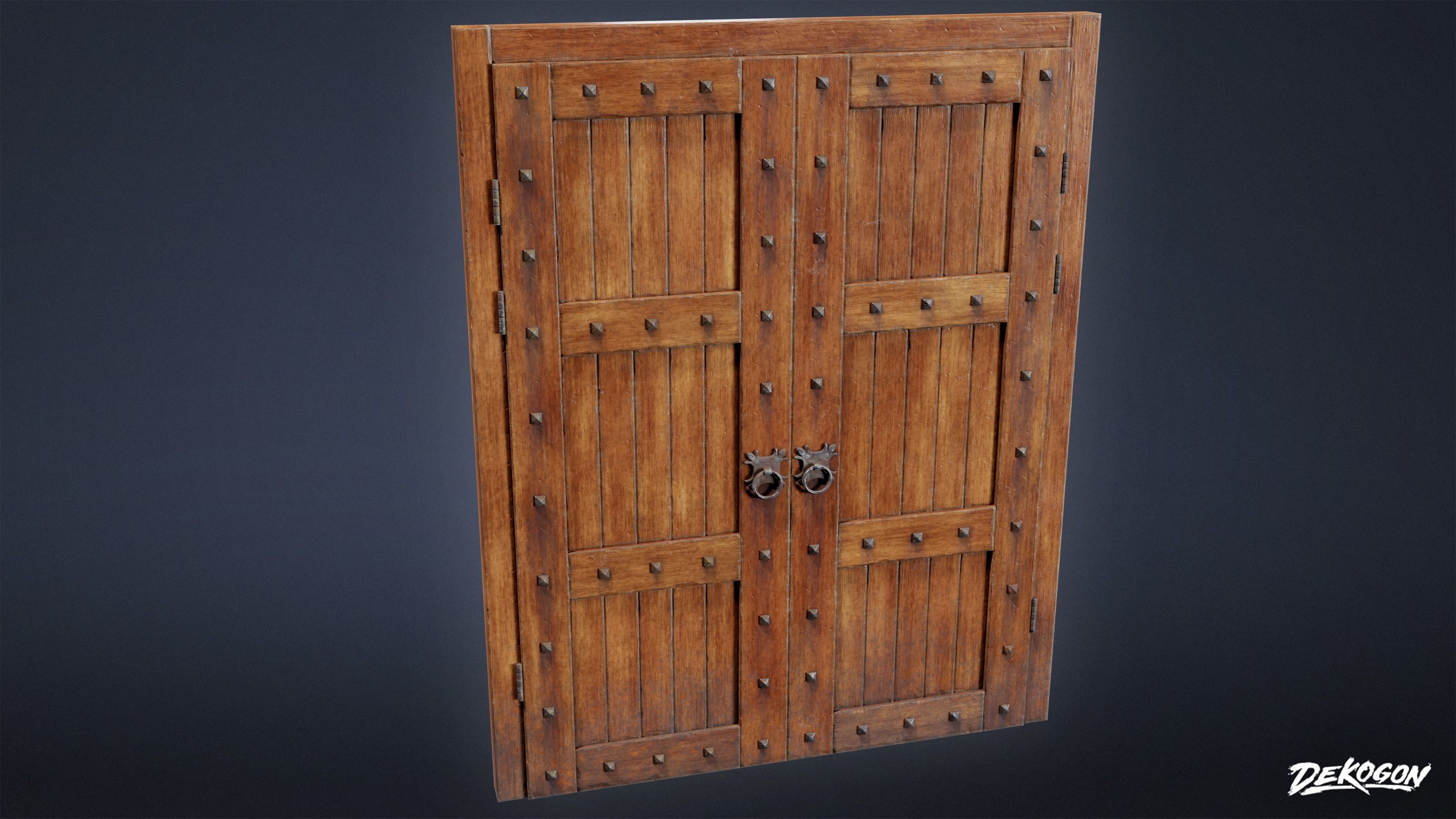 MEDIEVAL - Door 08 - LOW POLY Low-poly 3D model_2
