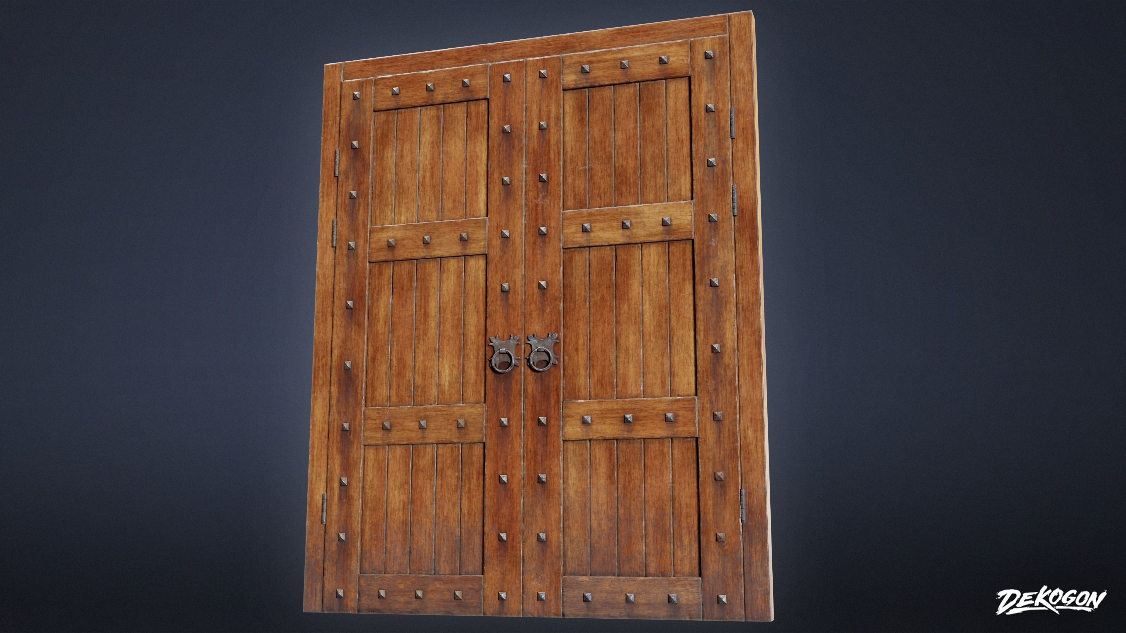 MEDIEVAL - Door 08 - LOW POLY Low-poly 3D model_3