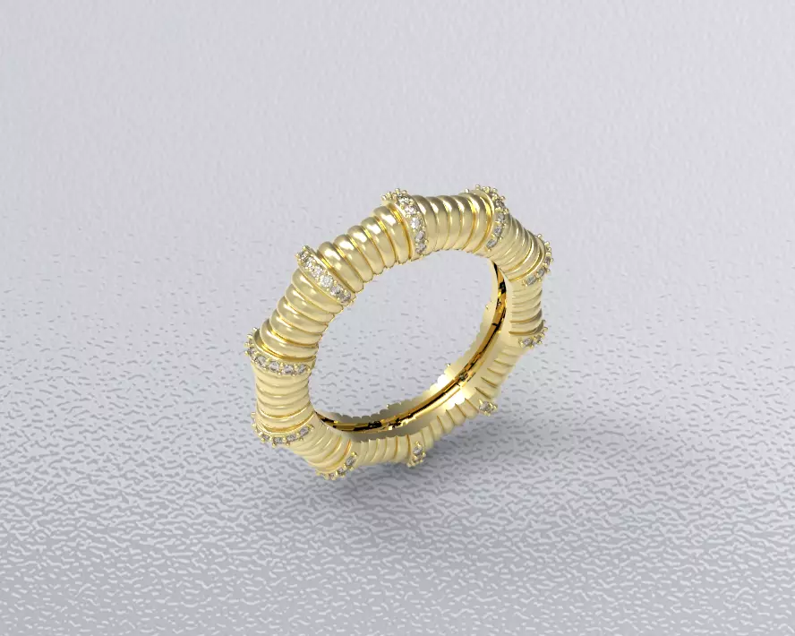 Diamond-spiral-ring 3D print model