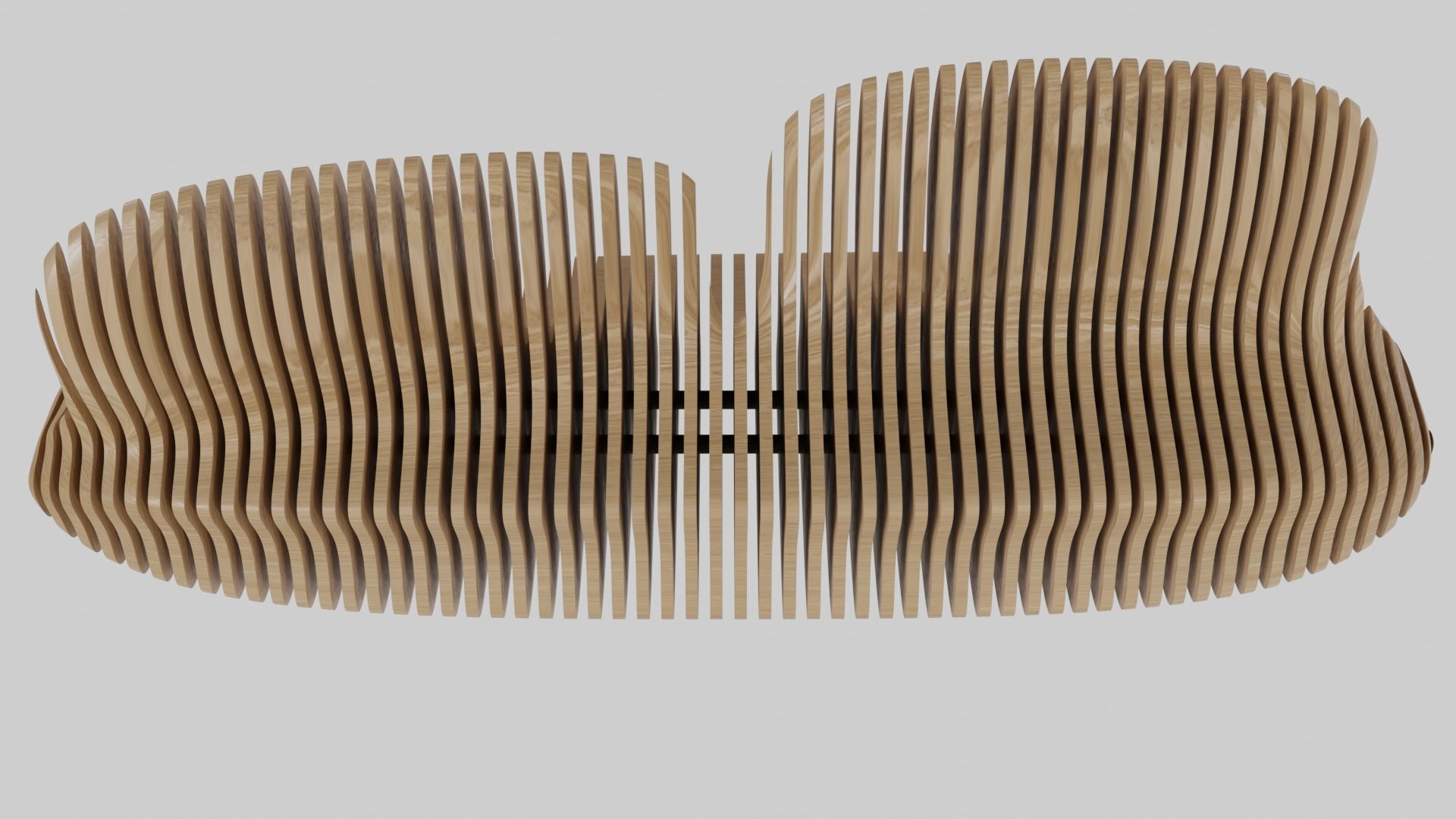 parametric wood bench 3D model_4