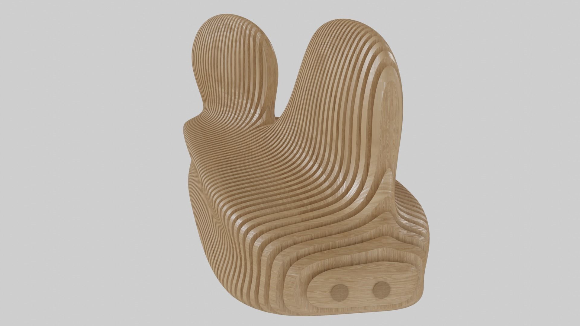 parametric wood bench 3D model_3