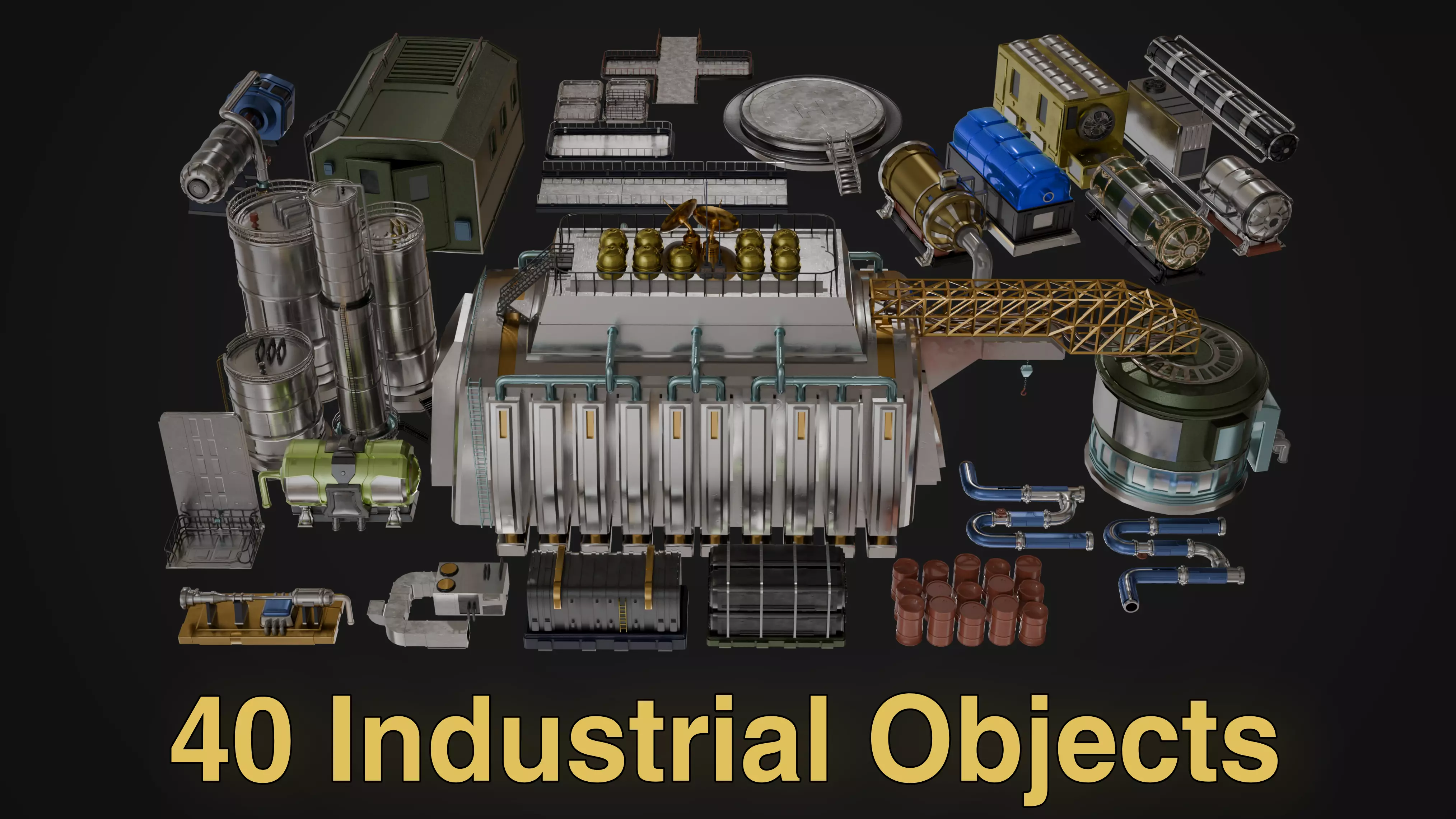 industrial factory 3D model_0