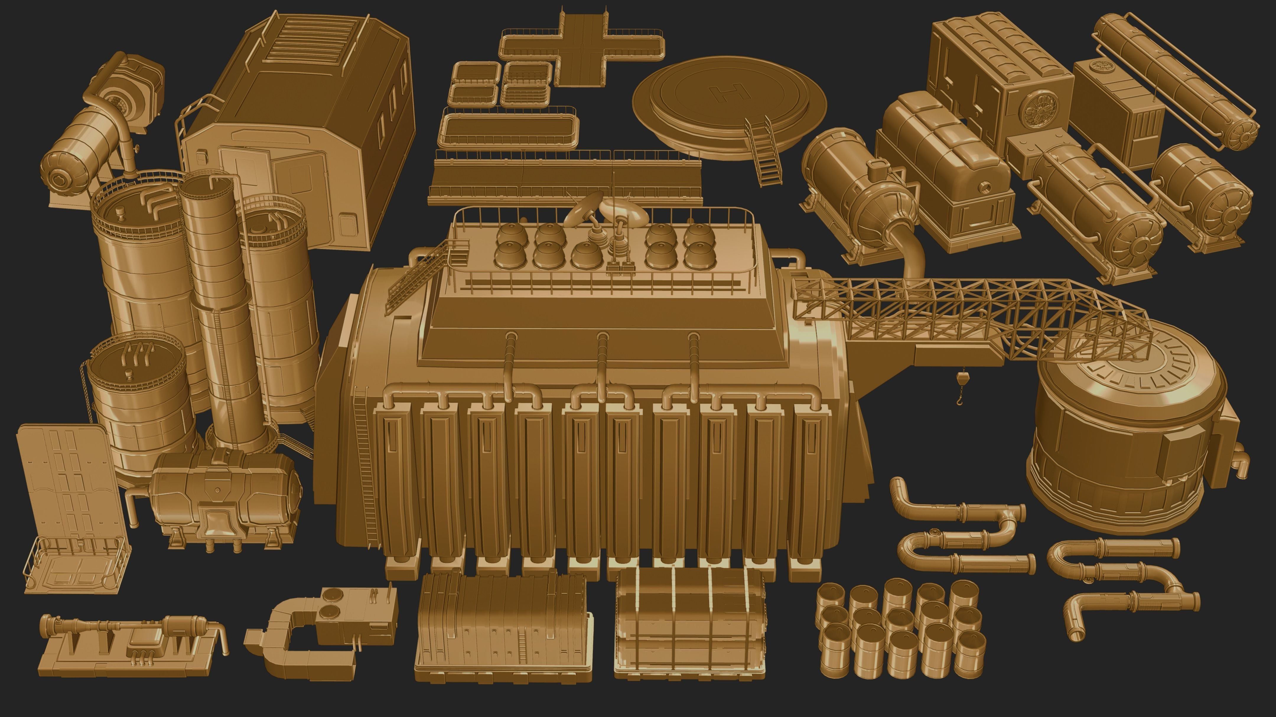 industrial factory 3D model_2