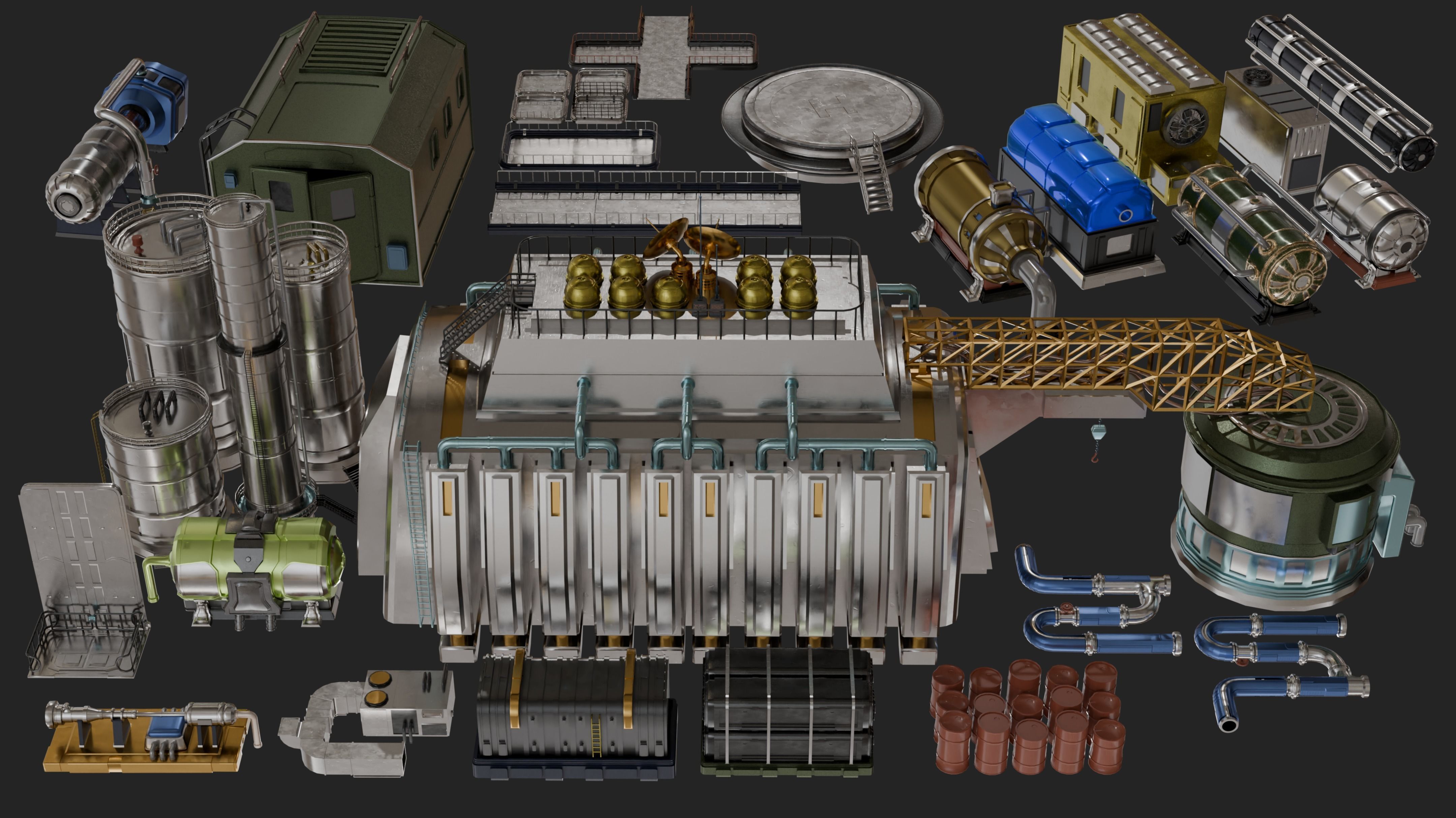 industrial factory 3D model_1