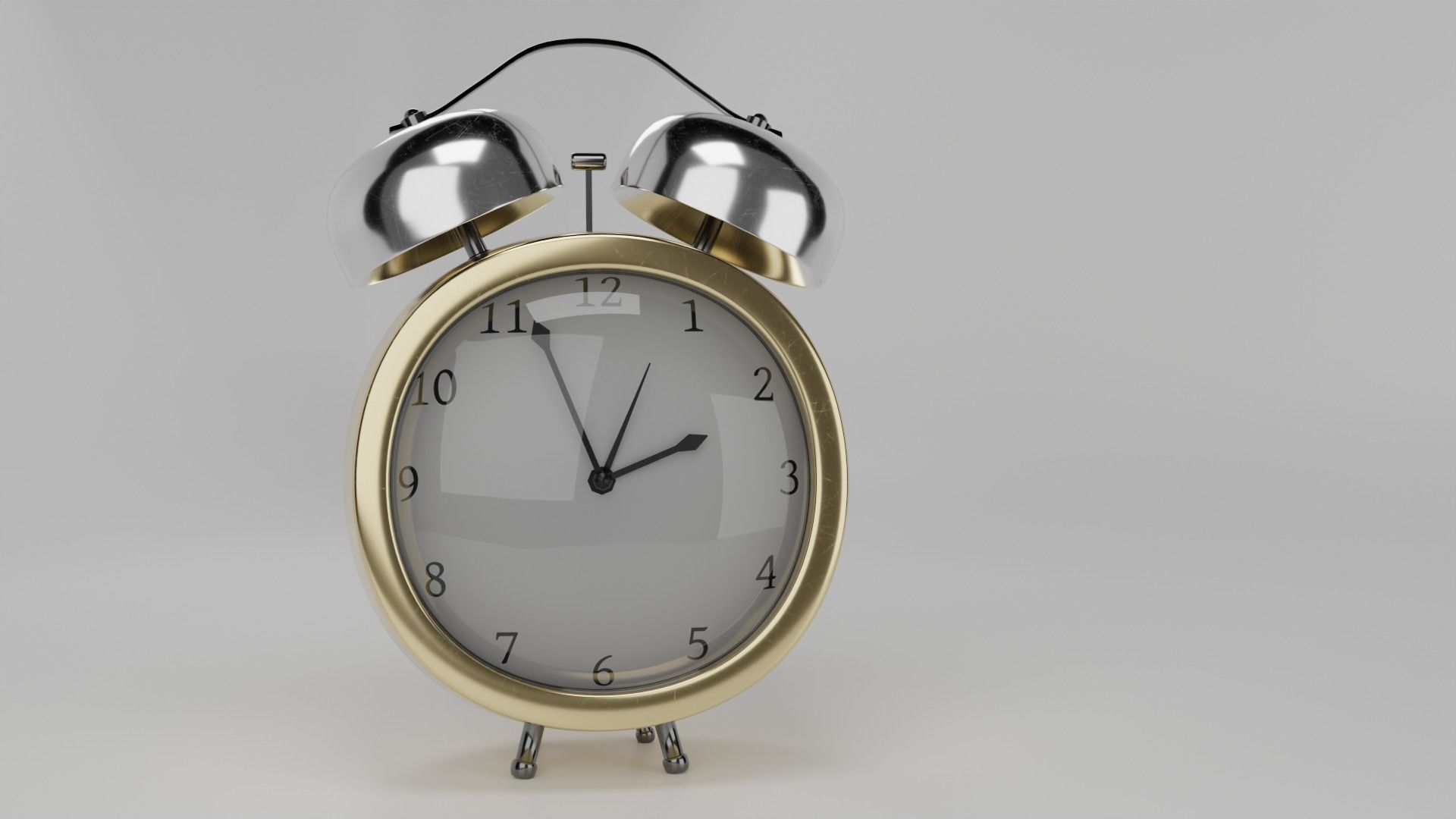 Metal Alarm Clock 3D model_2