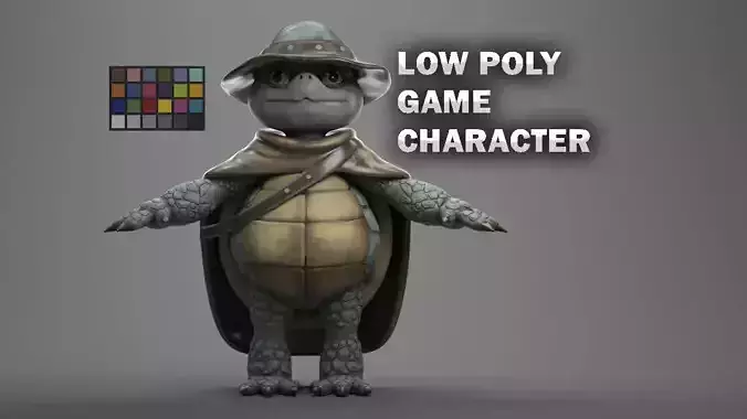 TURTLE 2 GAME READY CHARACTER LOW POLY RIGGED