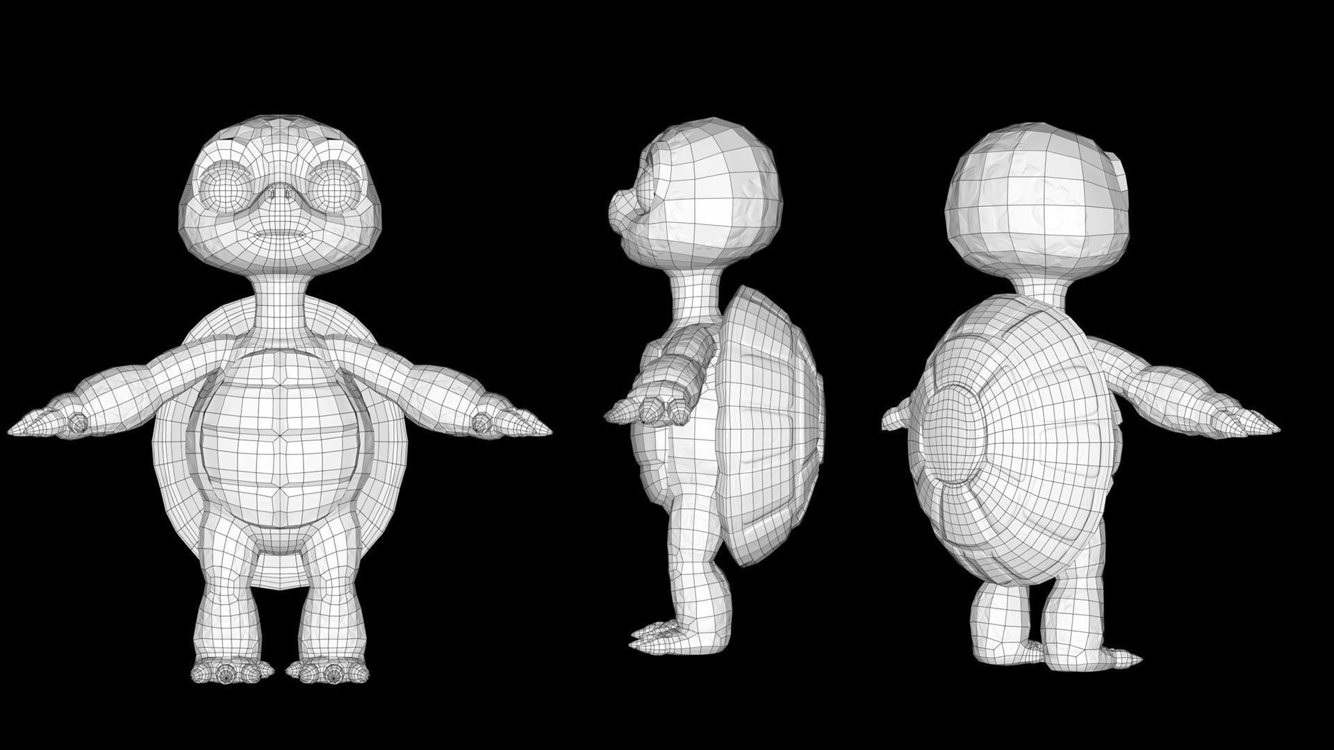 TURTLE GAME READY CHARACTER LOW POLY RIGGED Low-poly 3D model_11