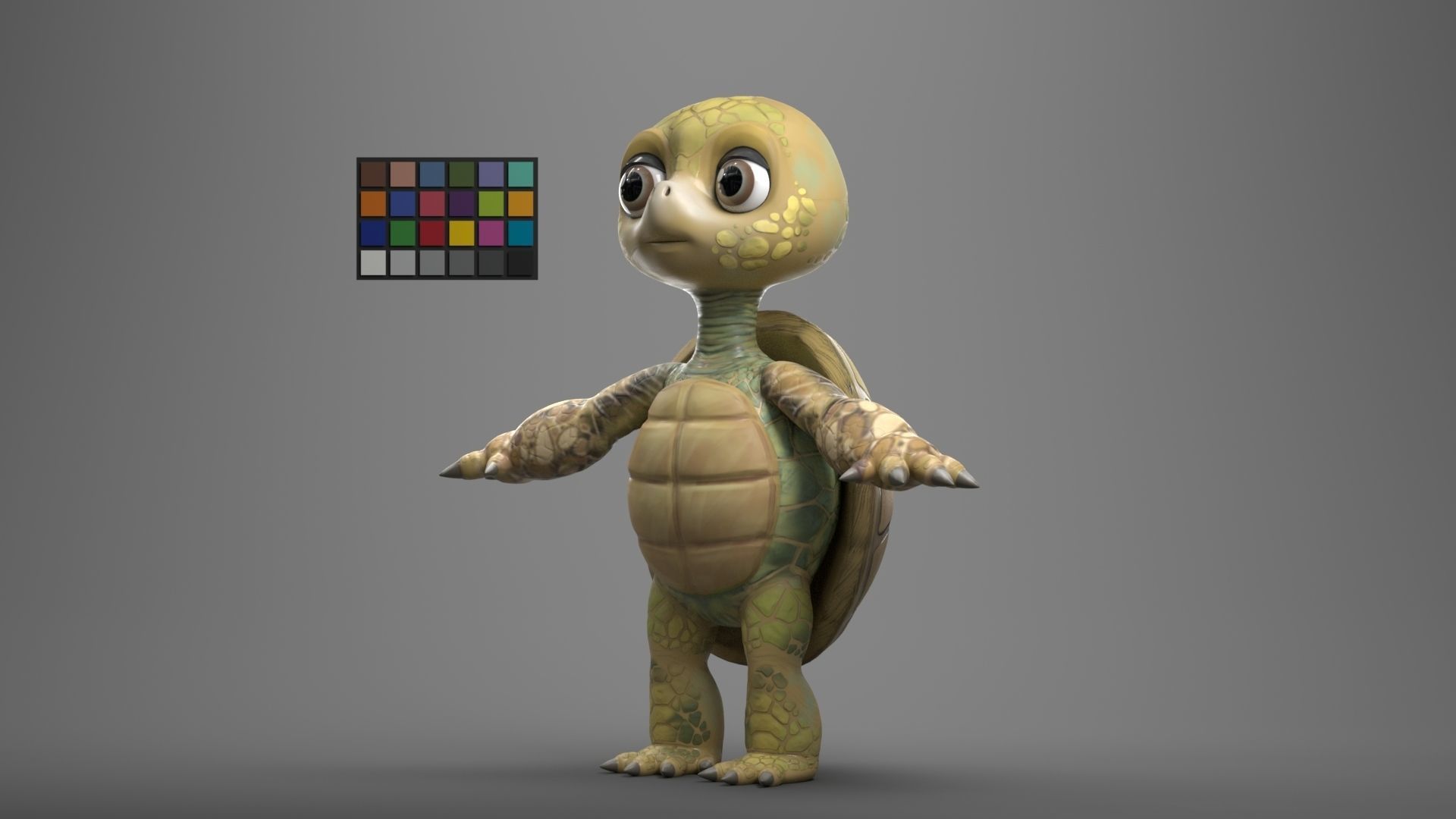 TURTLE GAME READY CHARACTER LOW POLY RIGGED Low-poly 3D model_3