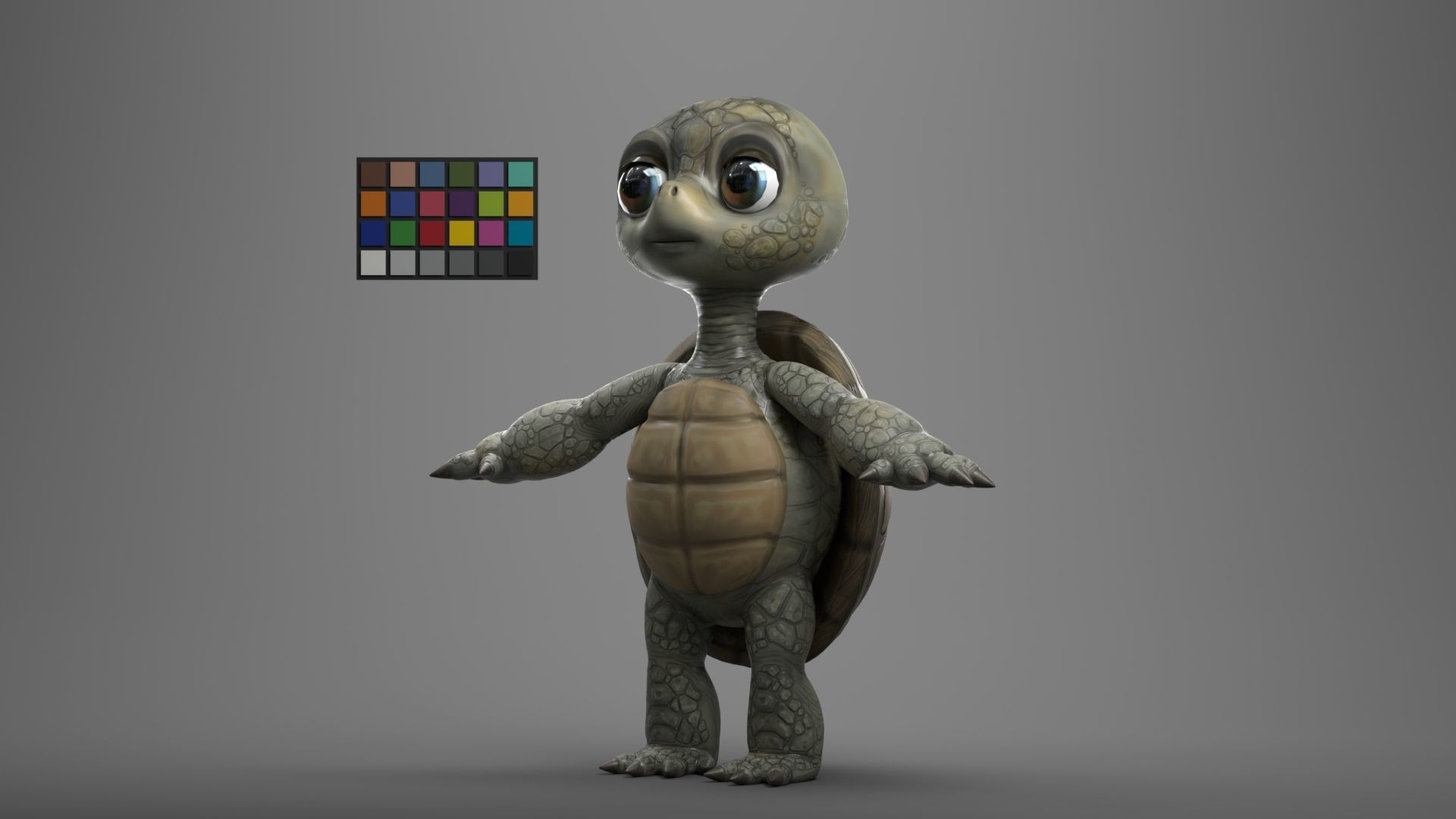 TURTLE GAME READY CHARACTER LOW POLY RIGGED Low-poly 3D model_7