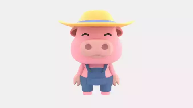 Cute Pig 3D Illustration