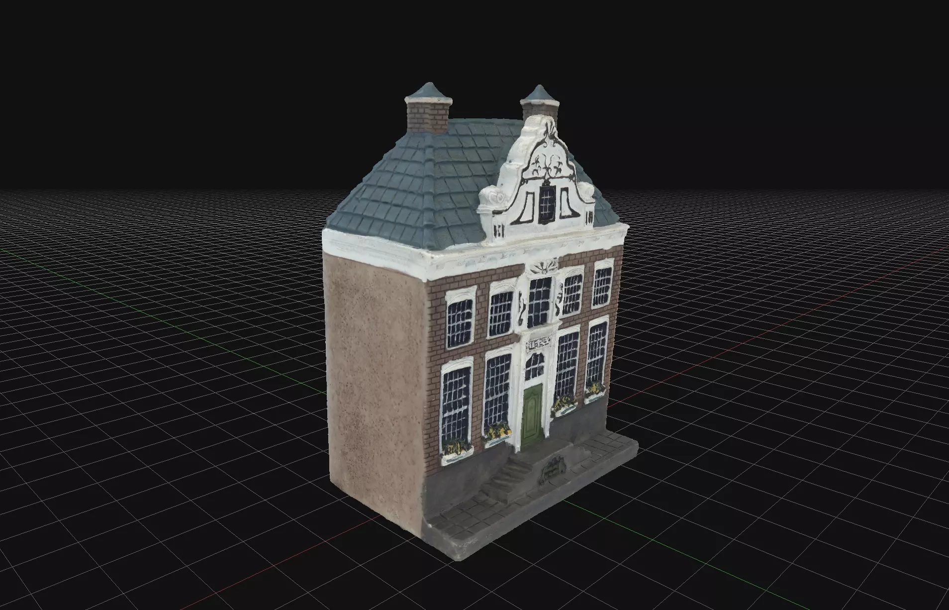 House 7 old hand made stone house based of off Amsterdam 3D model_0