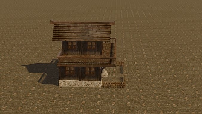 Medieval house eight 18 Low-poly 3D model 7