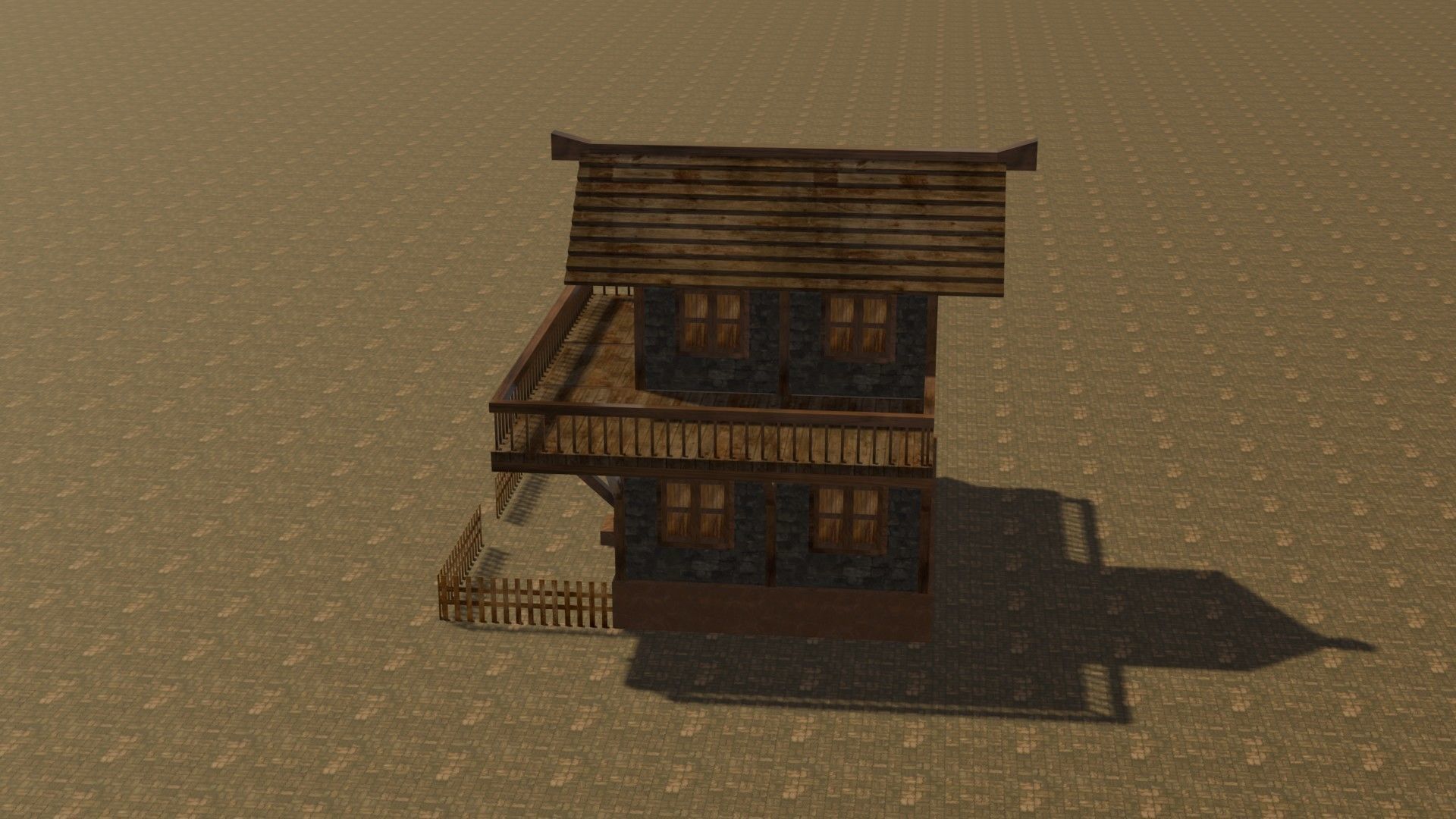 Medieval house eight 16 Low-poly 3D model_9