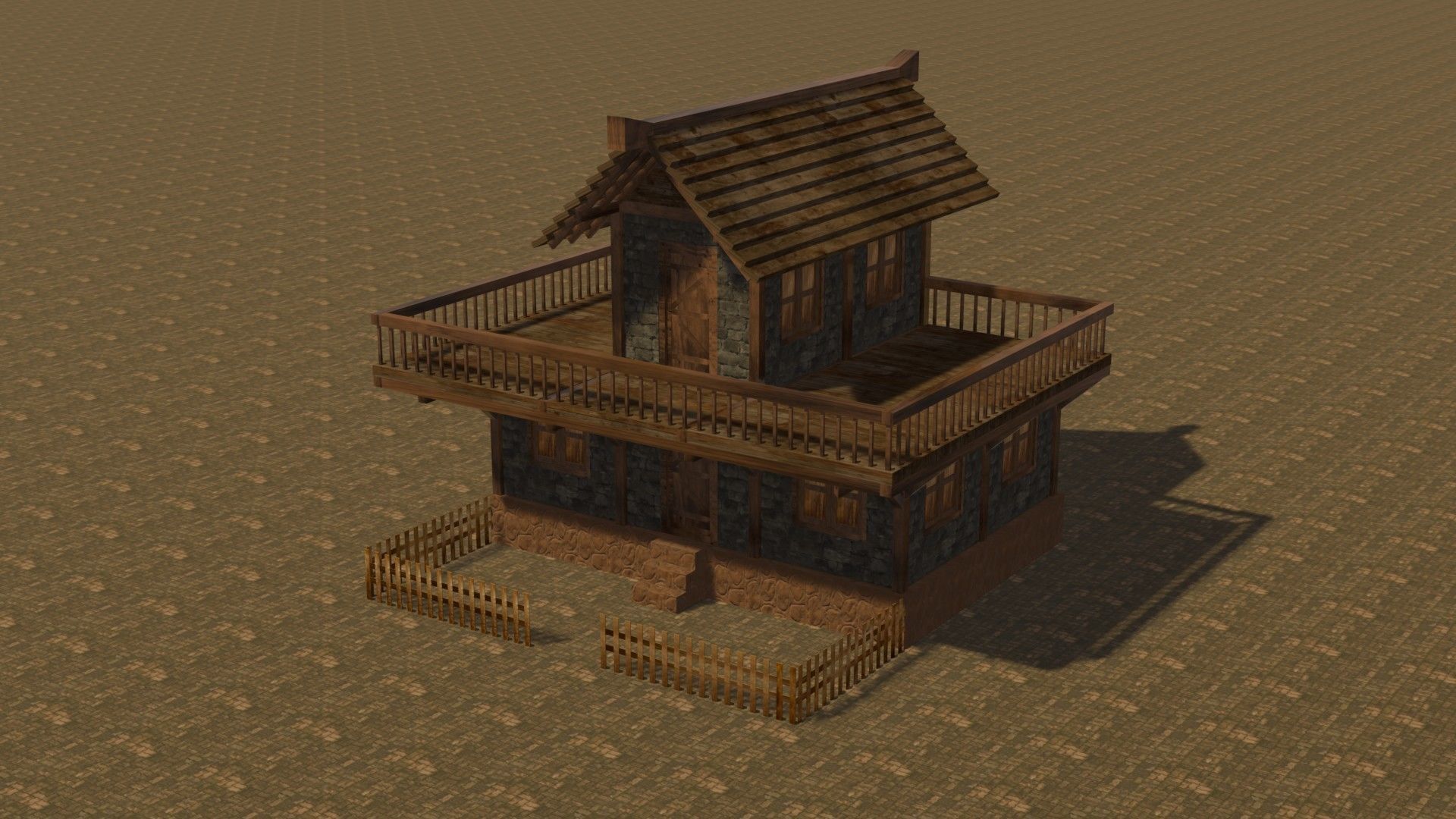 Medieval house eight 16 Low-poly 3D model_2