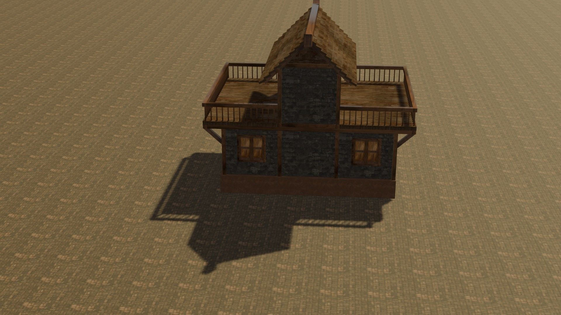 Medieval house eight 16 Low-poly 3D model_15